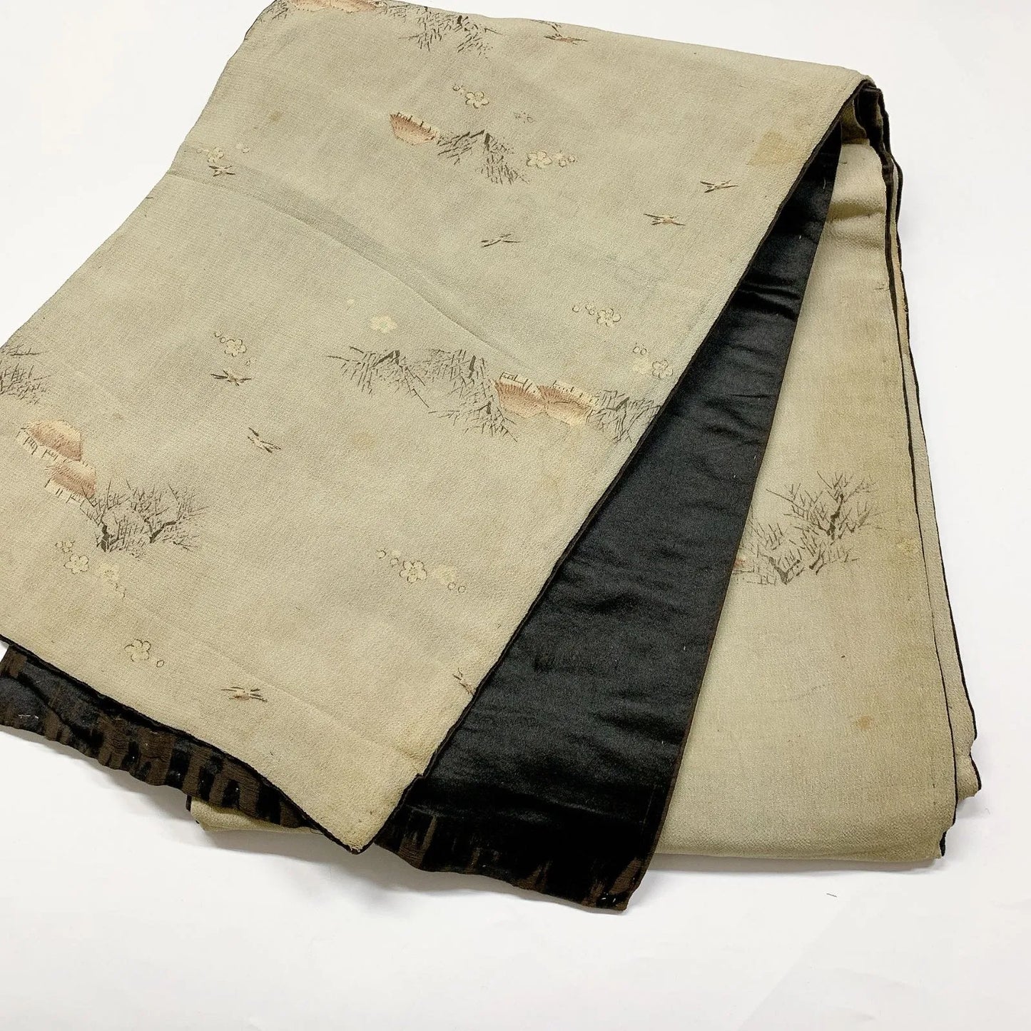7338# Japanese Antique Fukuro Obi Belt Kimono Fabric Silk