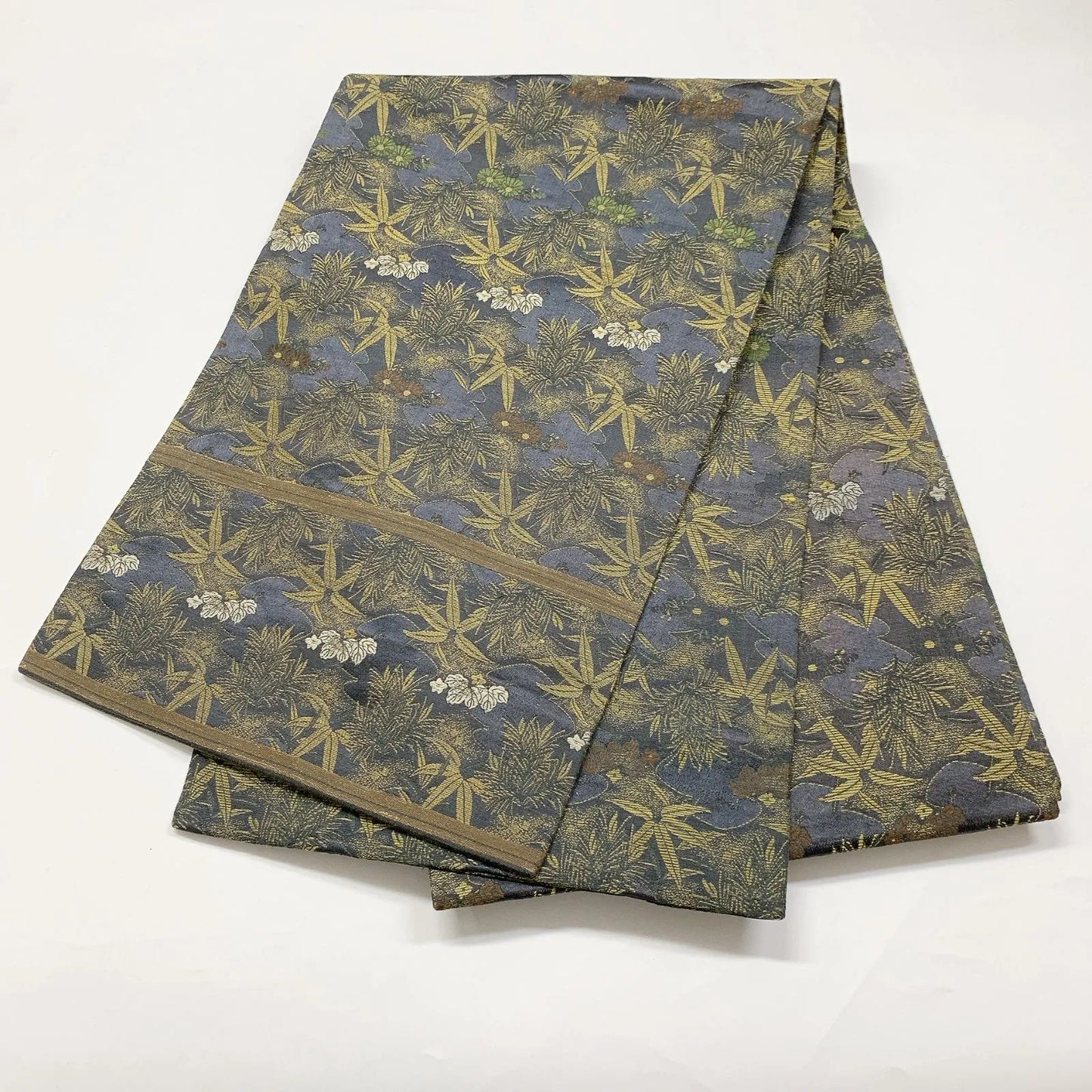 7339# Japanese Antique Fukuro Obi Belt Kimono Fabric Silk All-over pattern