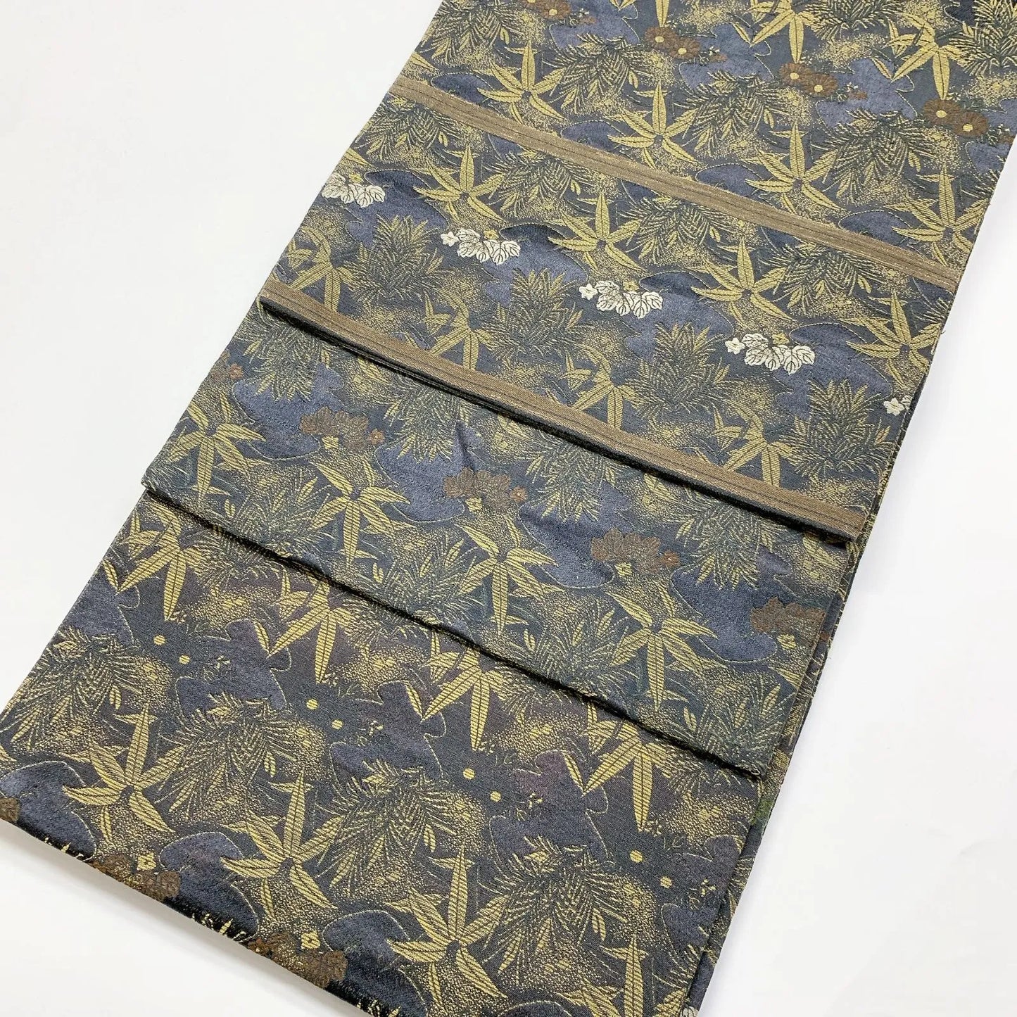7339# Japanese Antique Fukuro Obi Belt Kimono Fabric Silk All-over pattern