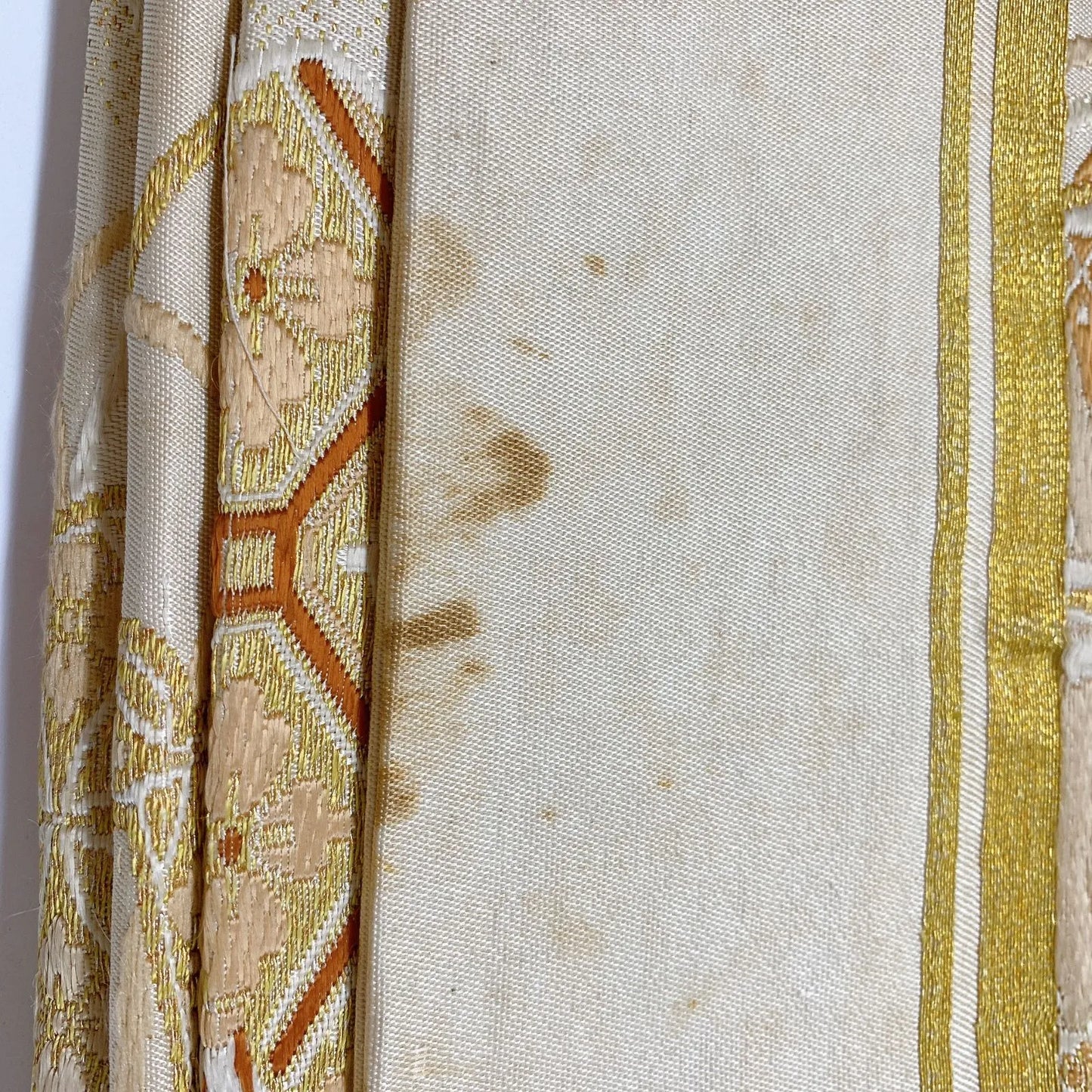 7340# Japanese Antique Fukuro Obi Belt Kimono Fabric Silk All-over pattern
