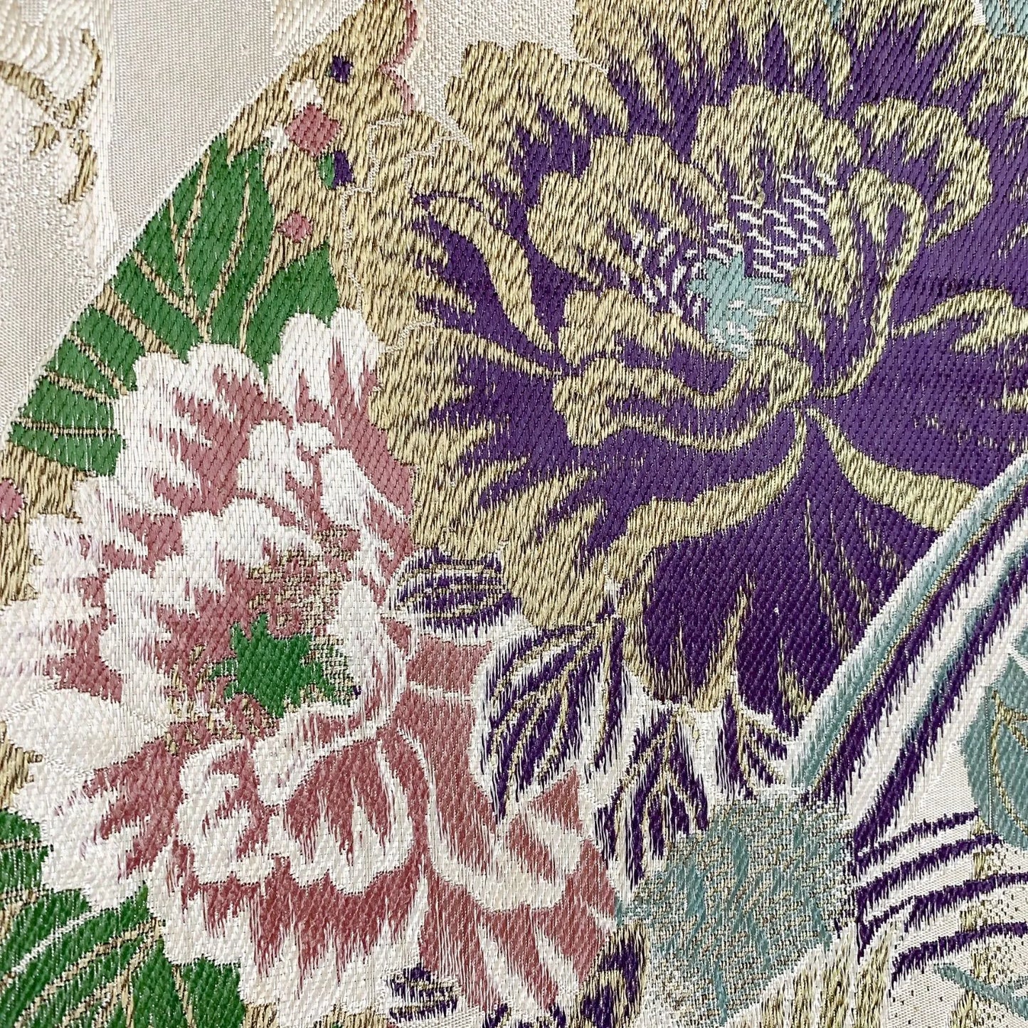 7343# Japanese Antique Fukuro Obi Belt Kimono Fabric Silk All-over pattern