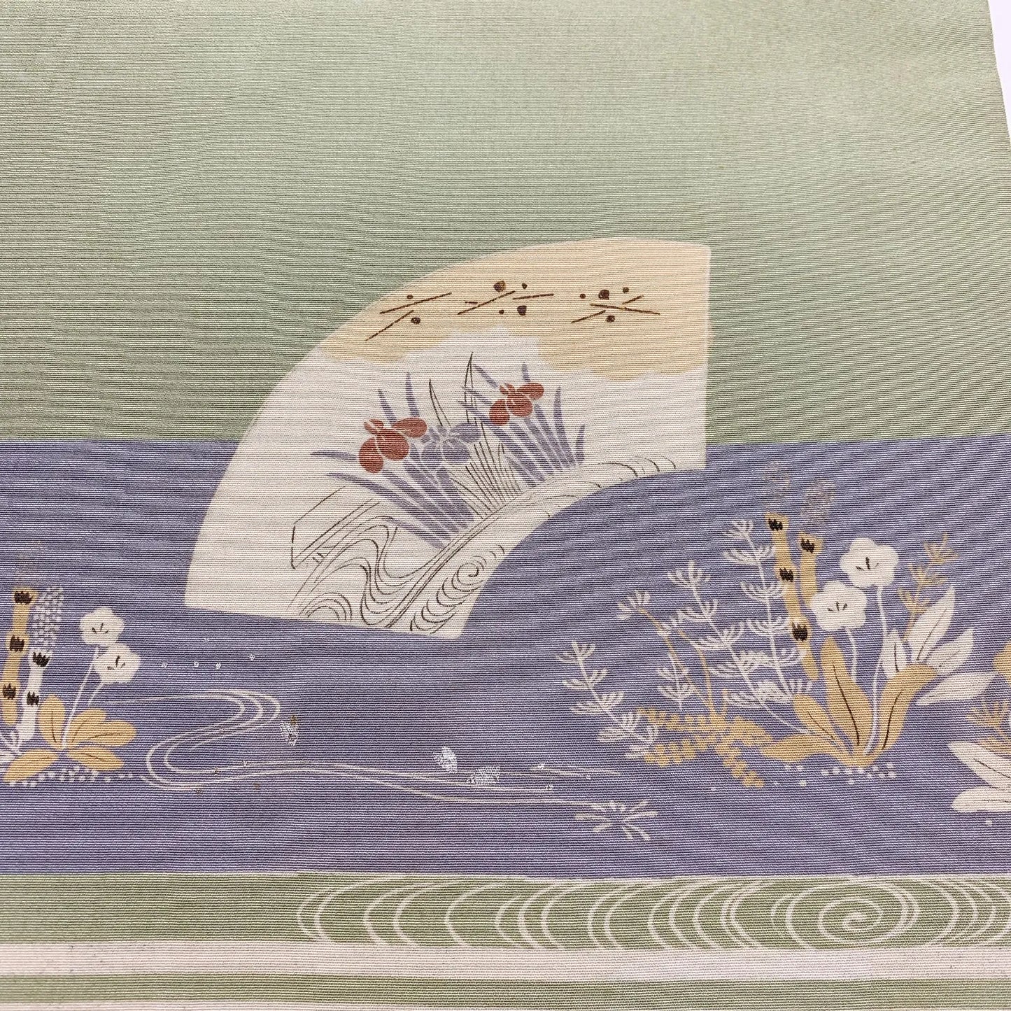 7344# Japanese Antique Fukuro Obi Belt Kimono Fabric Silk Embroidery