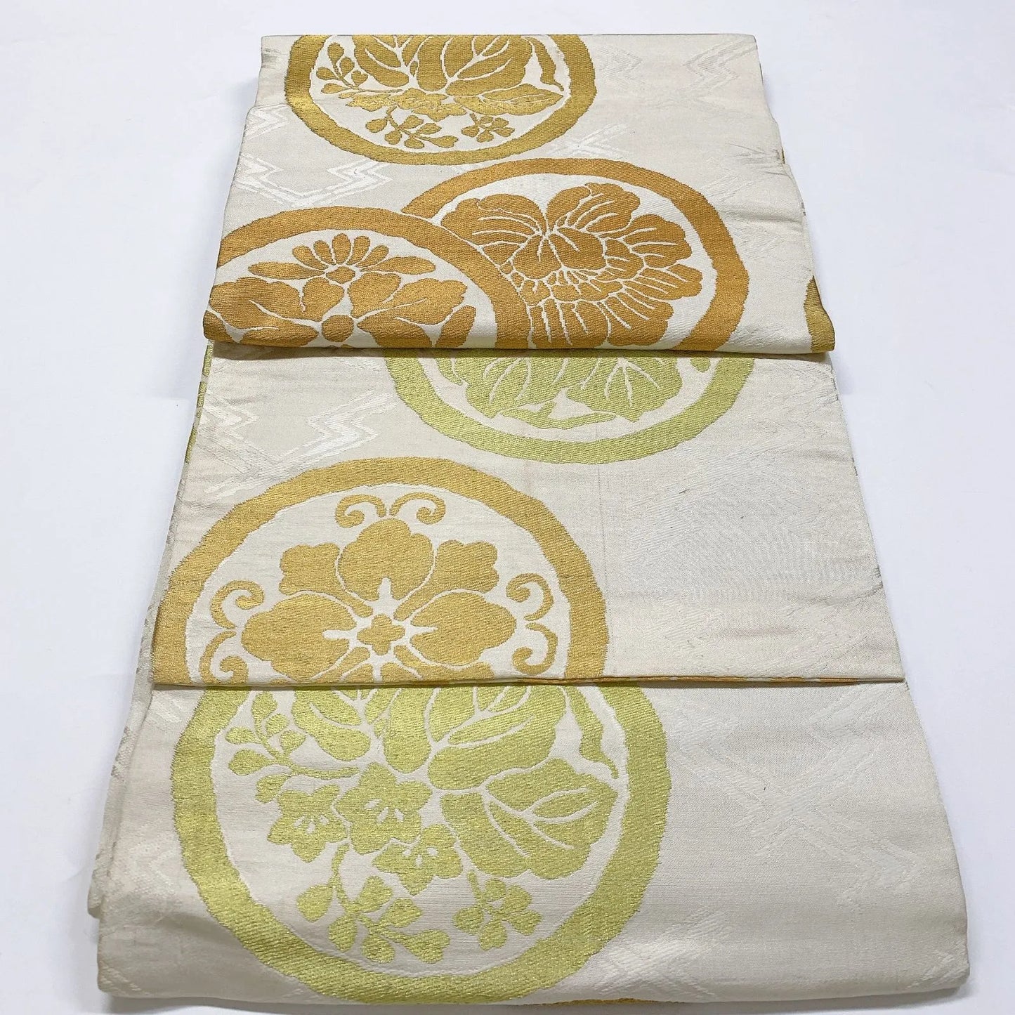 7345# Japanese Antique Fukuro Obi Belt Kimono Fabric Silk