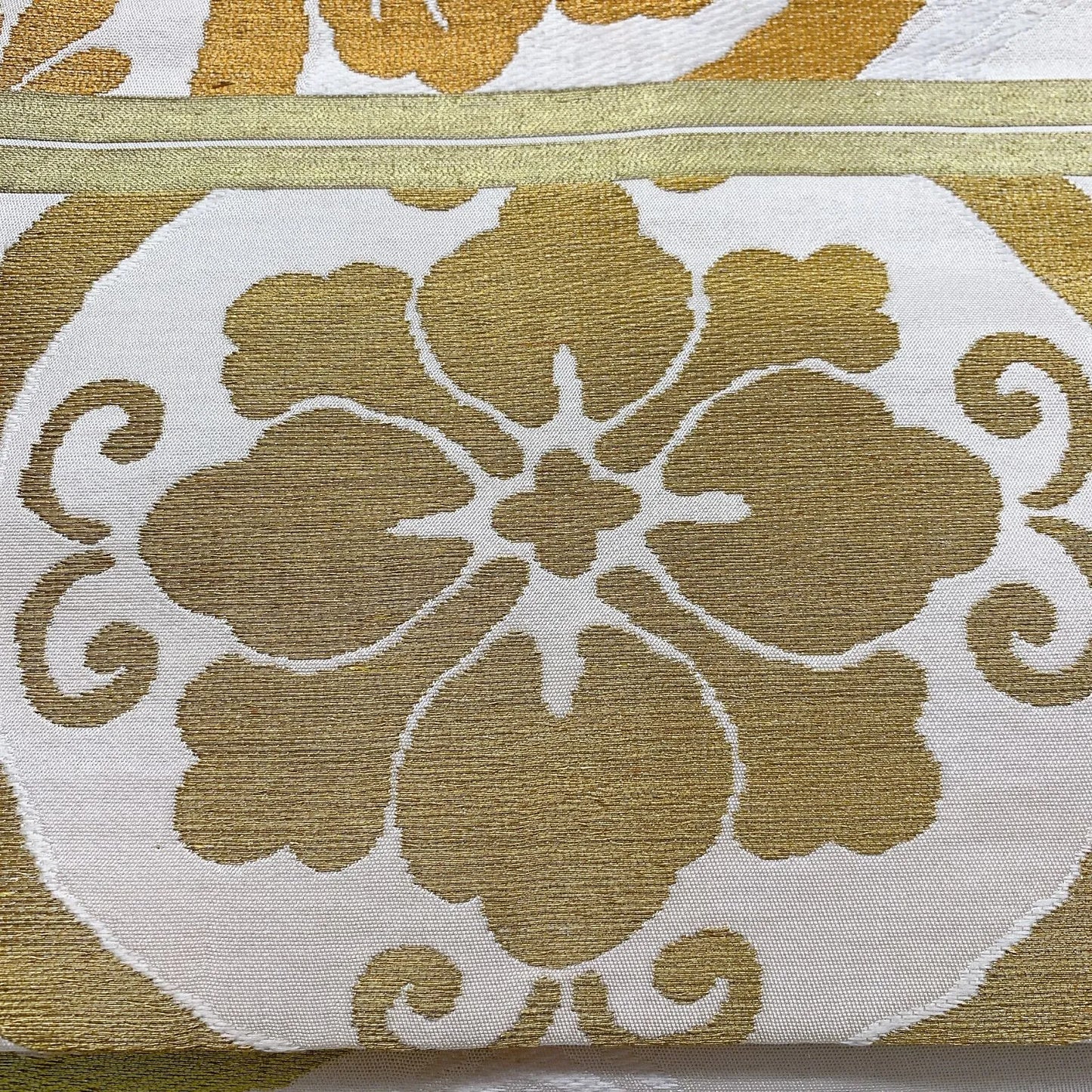 7345# Japanese Antique Fukuro Obi Belt Kimono Fabric Silk