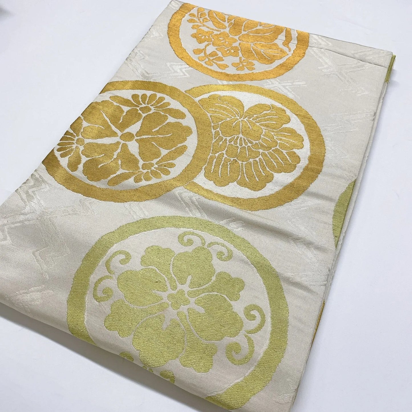 7345# Japanese Antique Fukuro Obi Belt Kimono Fabric Silk