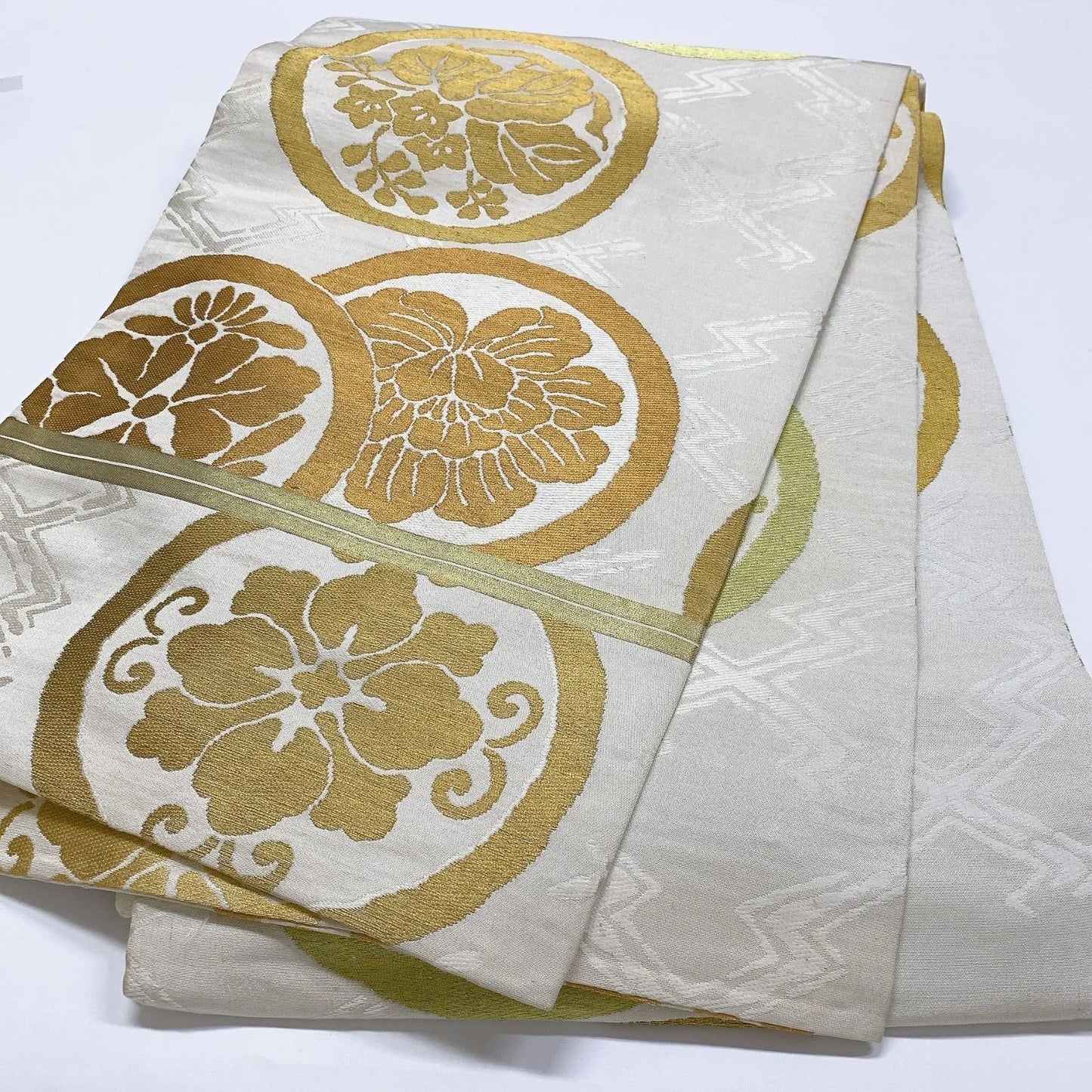 7345# Japanese Antique Fukuro Obi Belt Kimono Fabric Silk