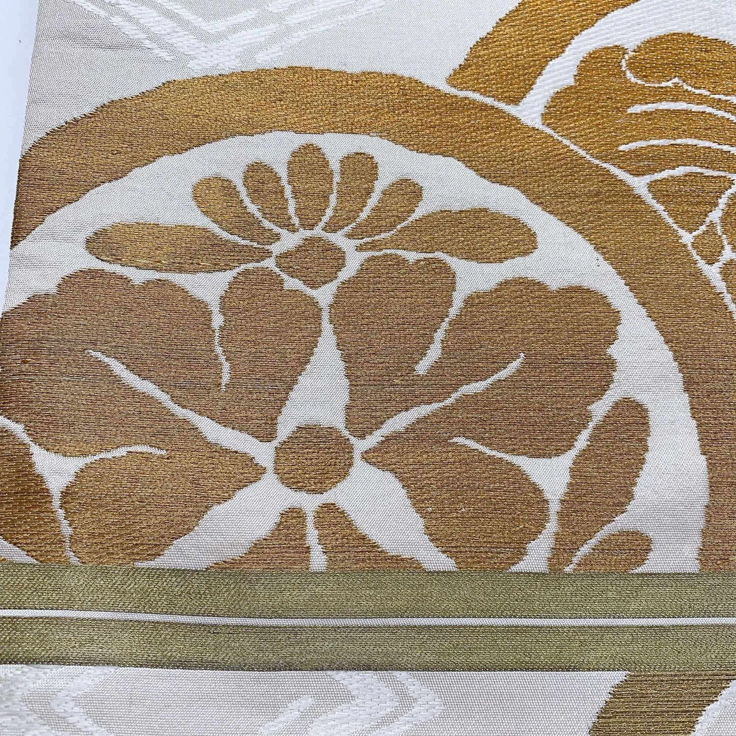 7345# Japanese Antique Fukuro Obi Belt Kimono Fabric Silk