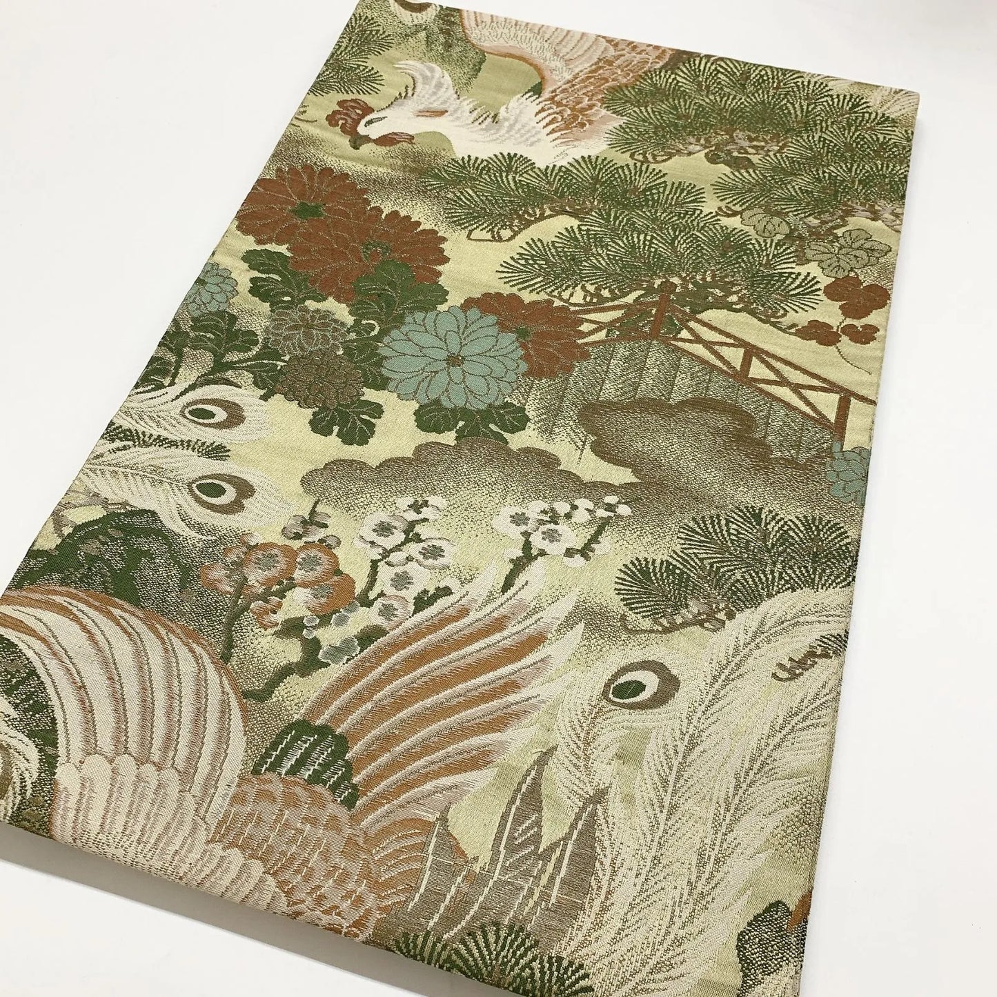 7346# Japanese Antique Fukuro Obi Belt Kimono Fabric Silk All-over pattern