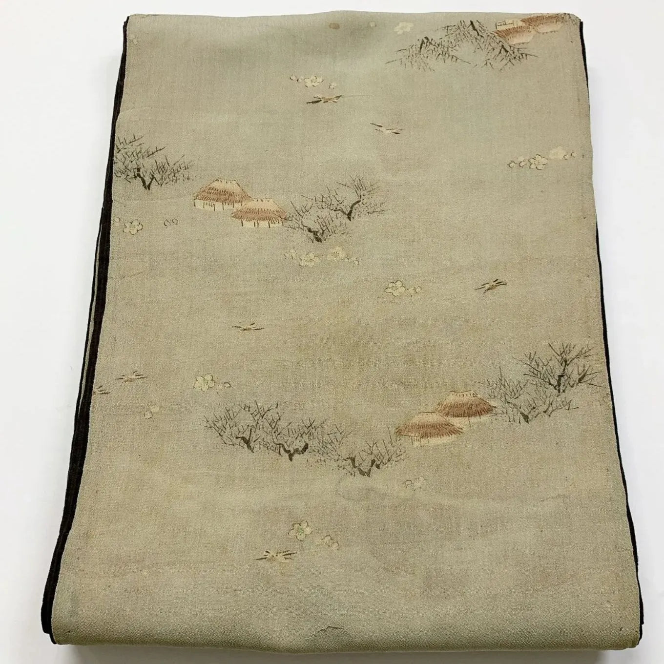 7338# Japanese Antique Fukuro Obi Belt Kimono Fabric Silk