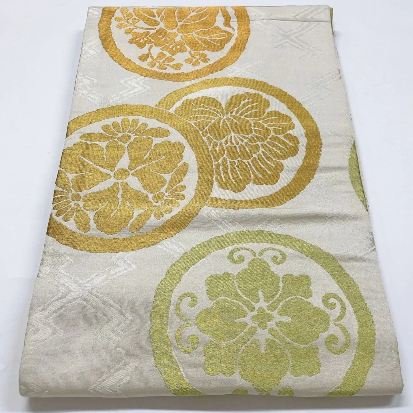 7345# Japanese Antique Fukuro Obi Belt Kimono Fabric Silk