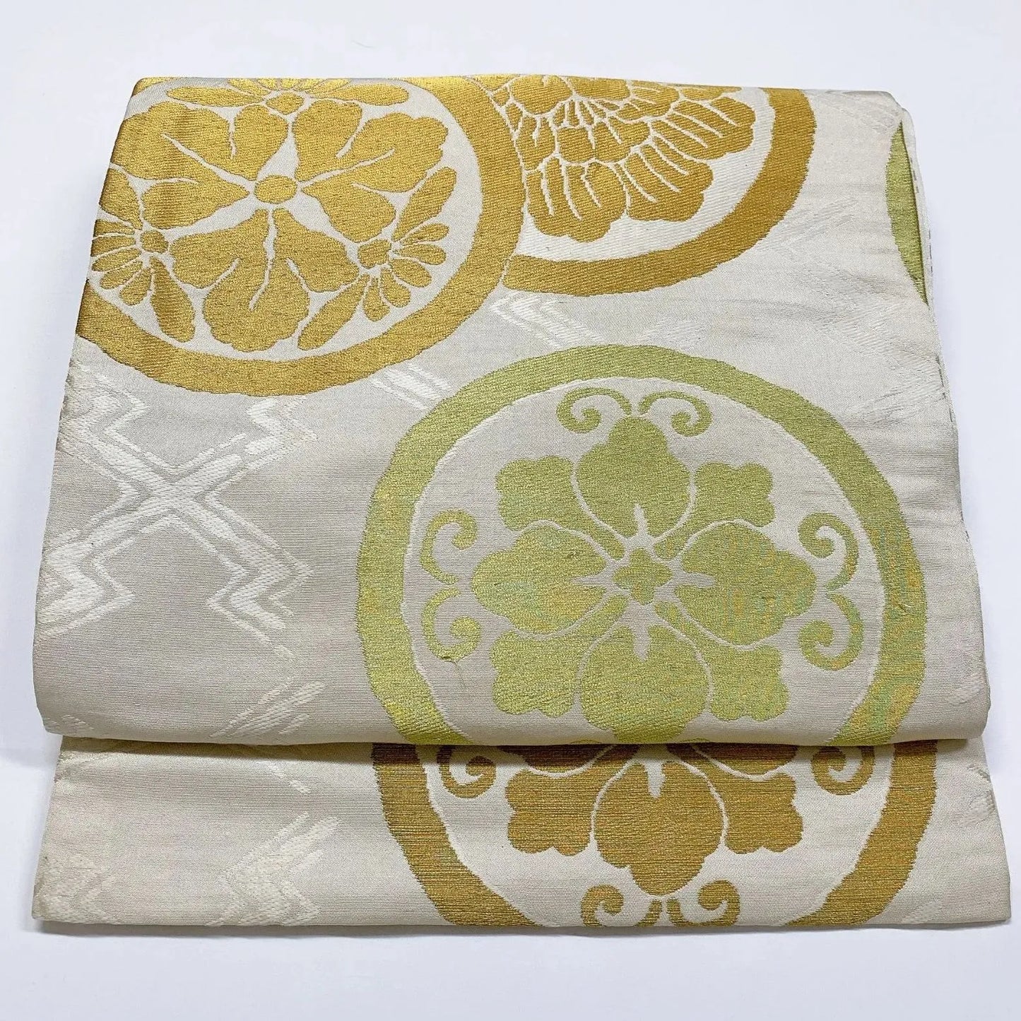 7345# Japanese Antique Fukuro Obi Belt Kimono Fabric Silk