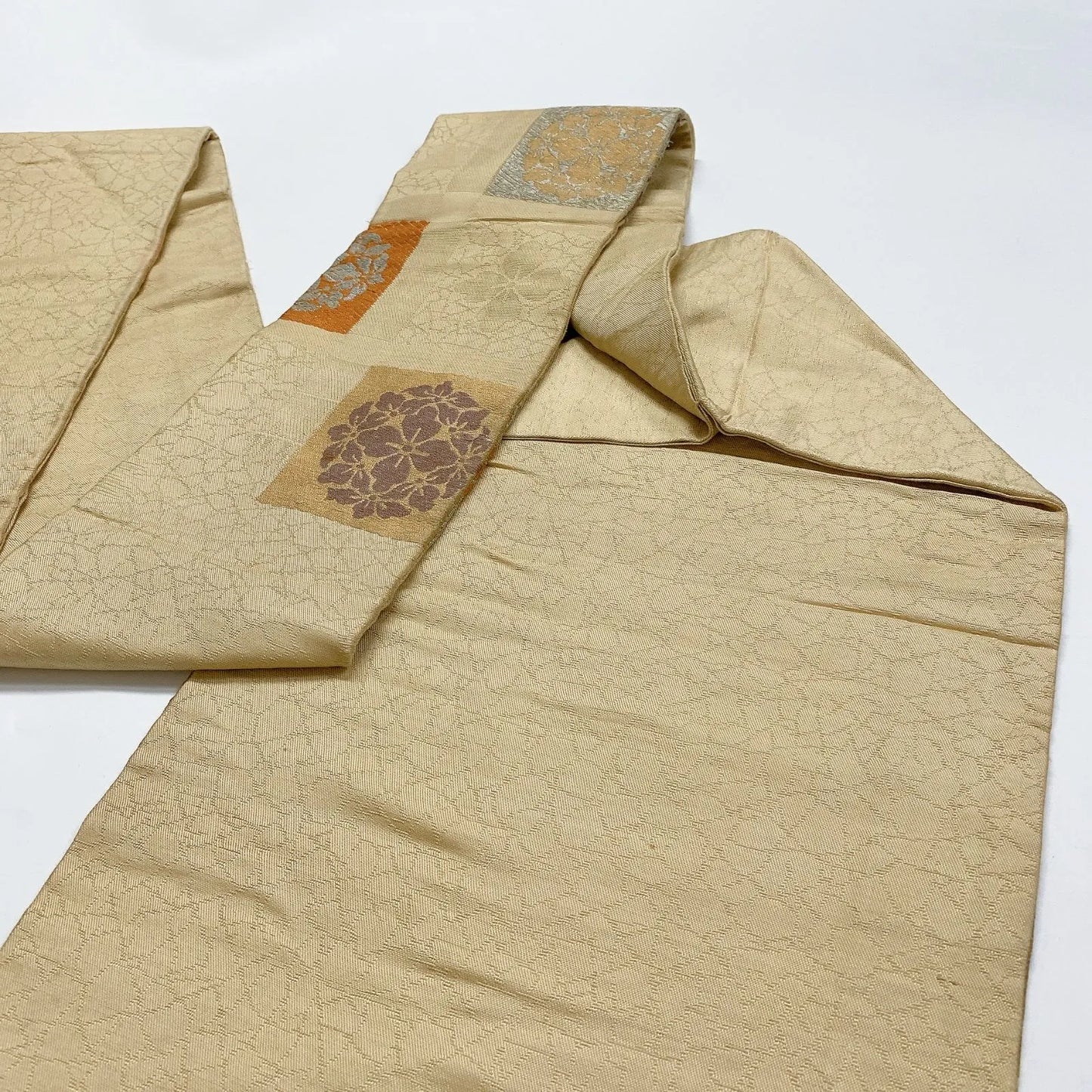 7357# Japanese Antique Nagoya Obi Belt Kimono Fabric Silk Traditional