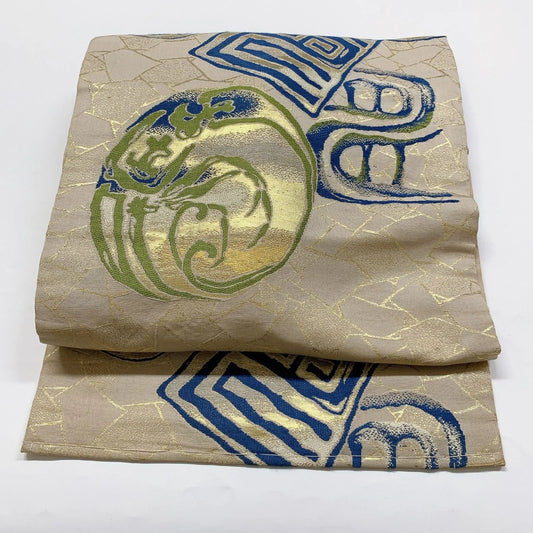 7358# Japanese Antique Nagoya Obi Belt Kimono Fabric Silk Traditional