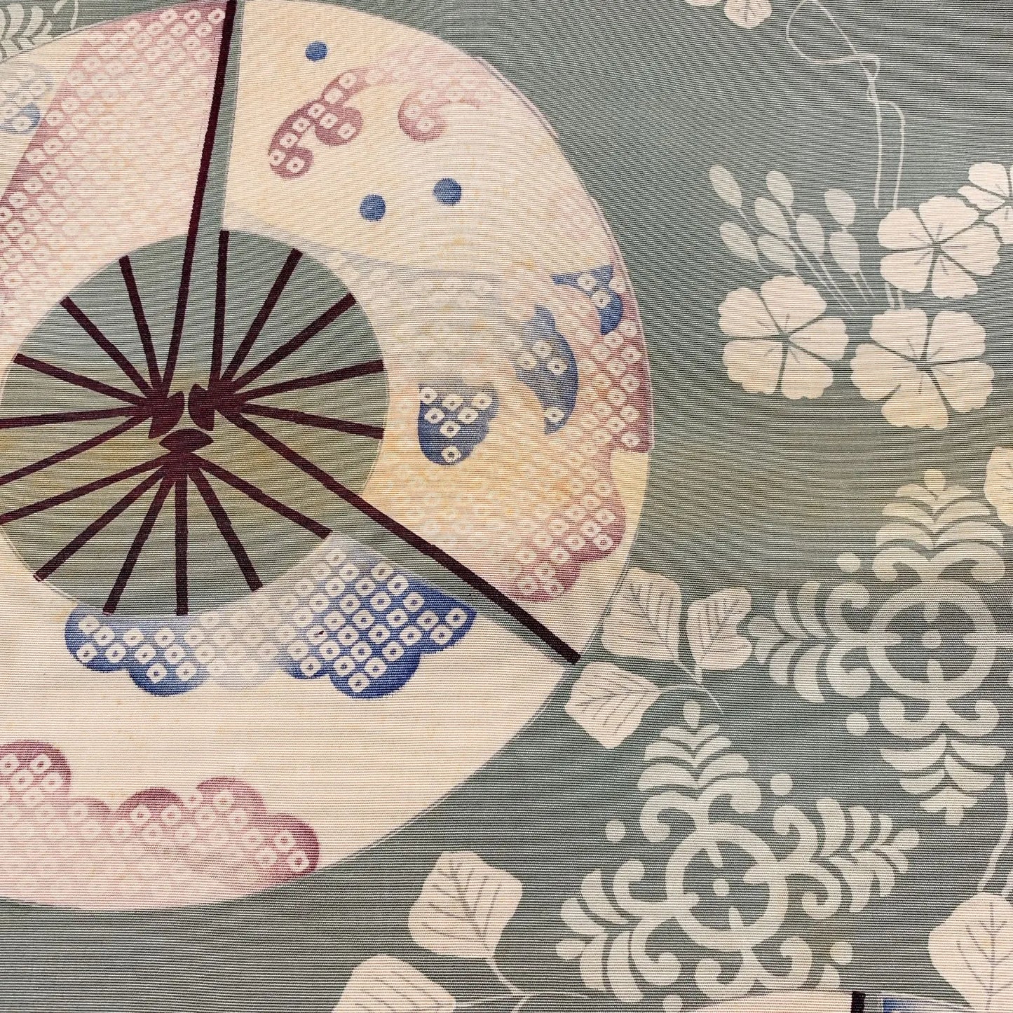 7359# Japanese Antique Nagoya Obi Belt Kimono Fabric Silk All-over pattern