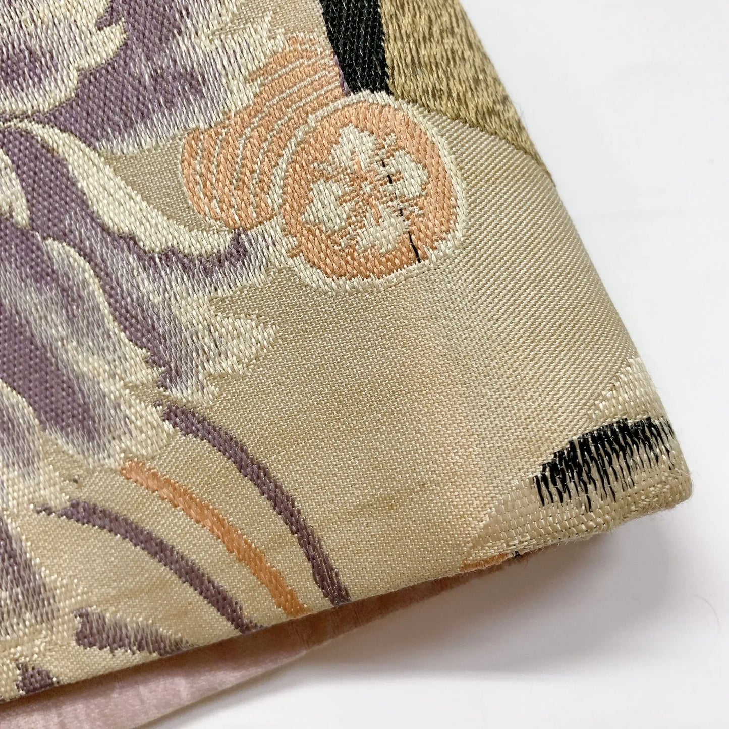 7379# Japanese Antique Nagoya Obi Belt Kimono Fabric Silk Traditional