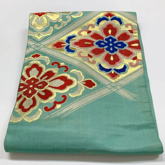 7370# Japanese Antique Nagoya Obi Belt Kimono Fabric Silk Traditional
