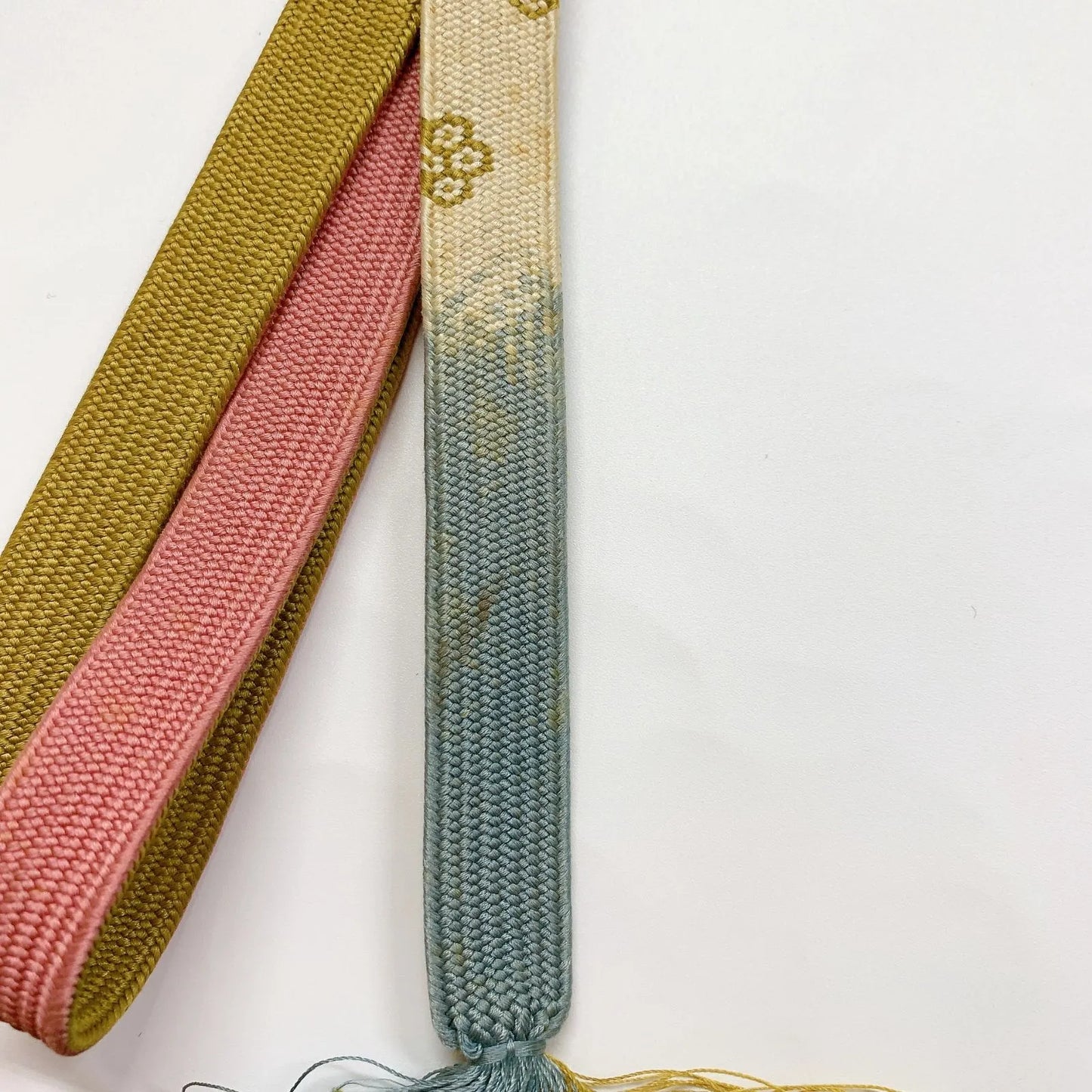 7380# Japanese Kimono Accessory Obiage and Obijime 2-piece Set Silk Shibori