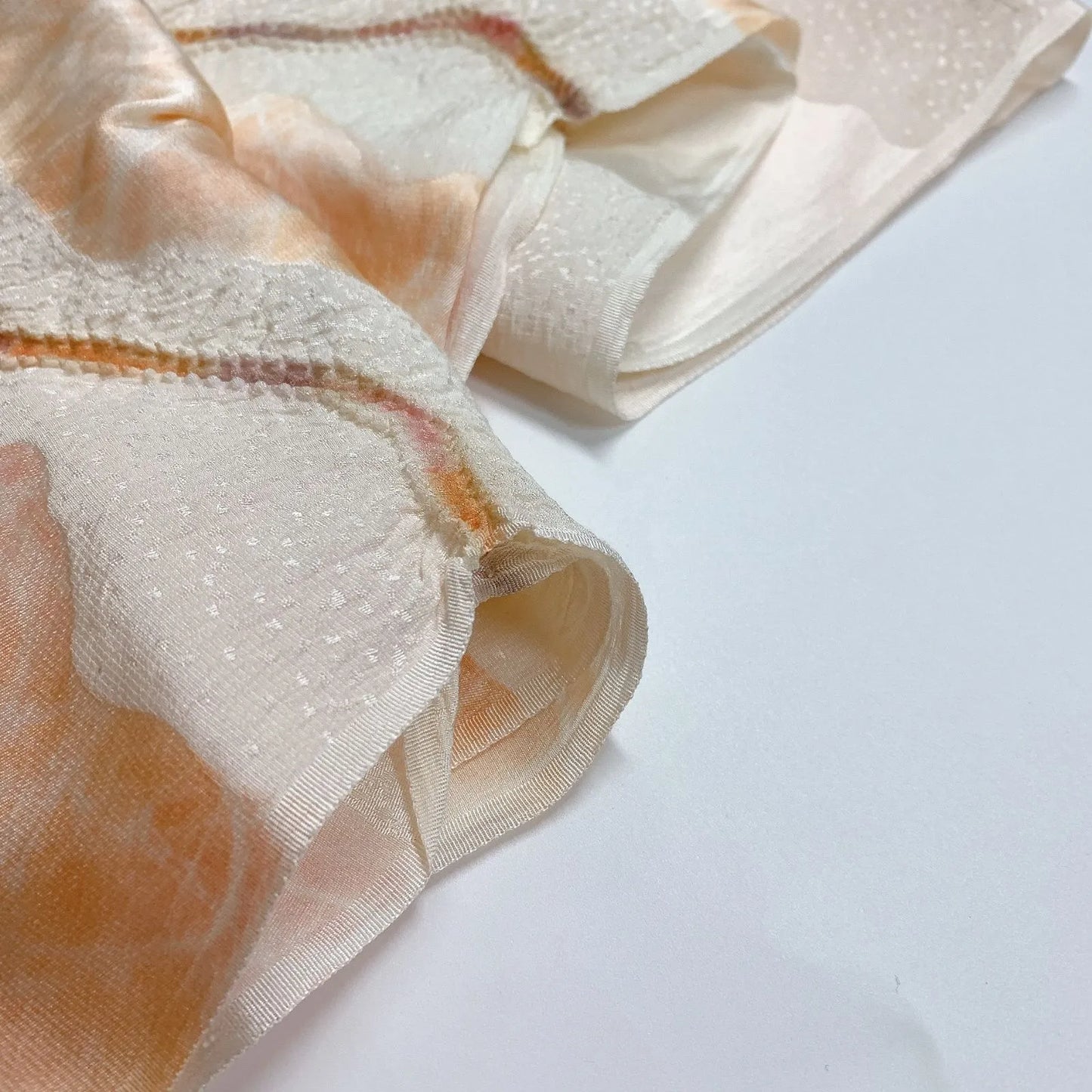 7382# Japanese Kimono Accessory Obiage and Obijime 2-piece Set Silk Shibori