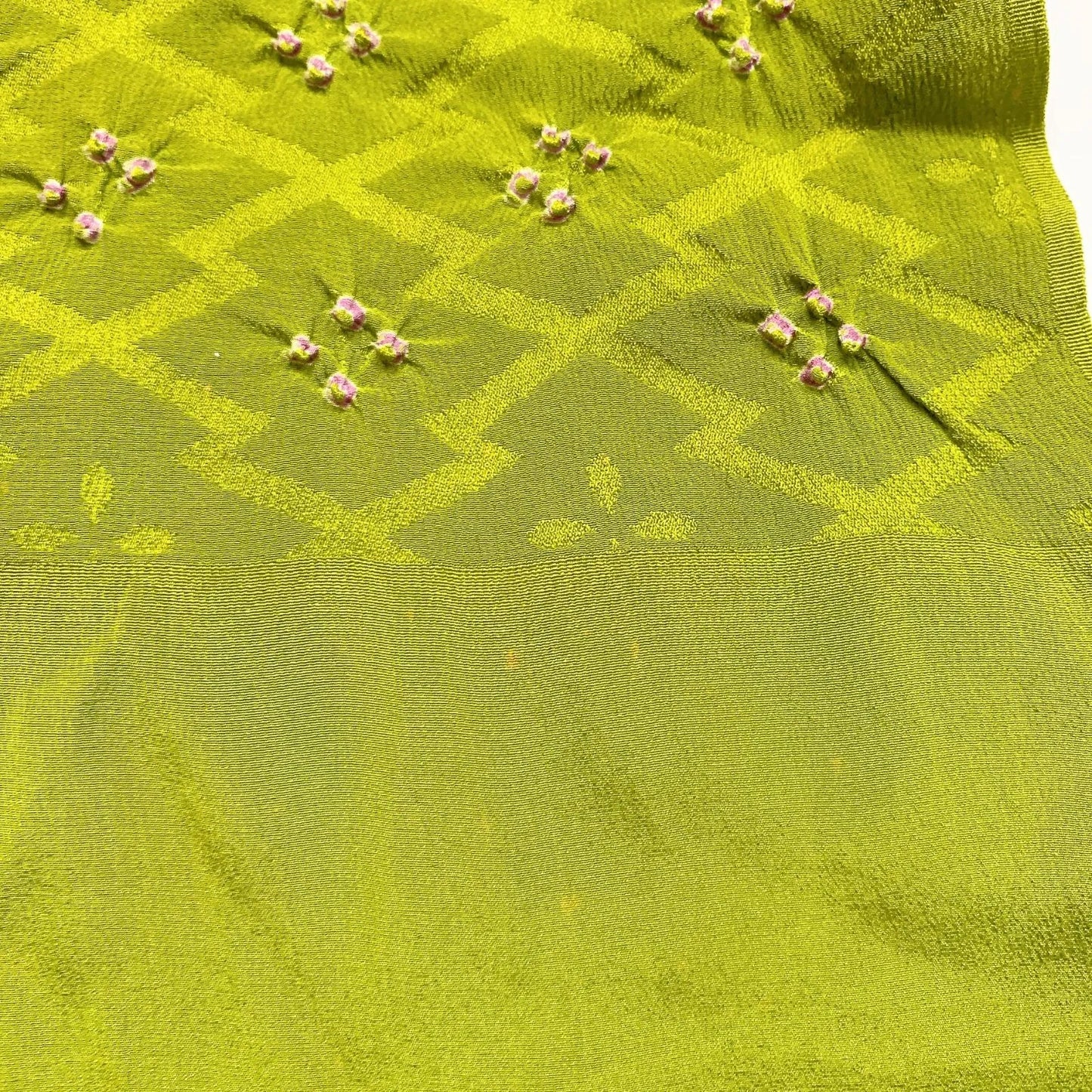 7383# Japanese Kimono Accessory Obiage and Obijime 2-piece Set Silk Shibori