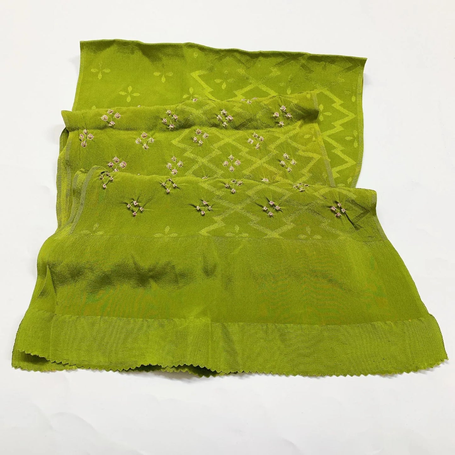 7383# Japanese Kimono Accessory Obiage and Obijime 2-piece Set Silk Shibori