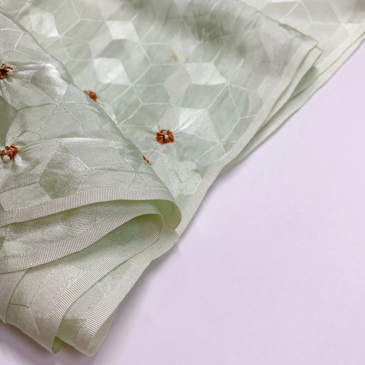 7384# Japanese Kimono Accessory Obiage and Obijime 2-piece Set Silk Shibori