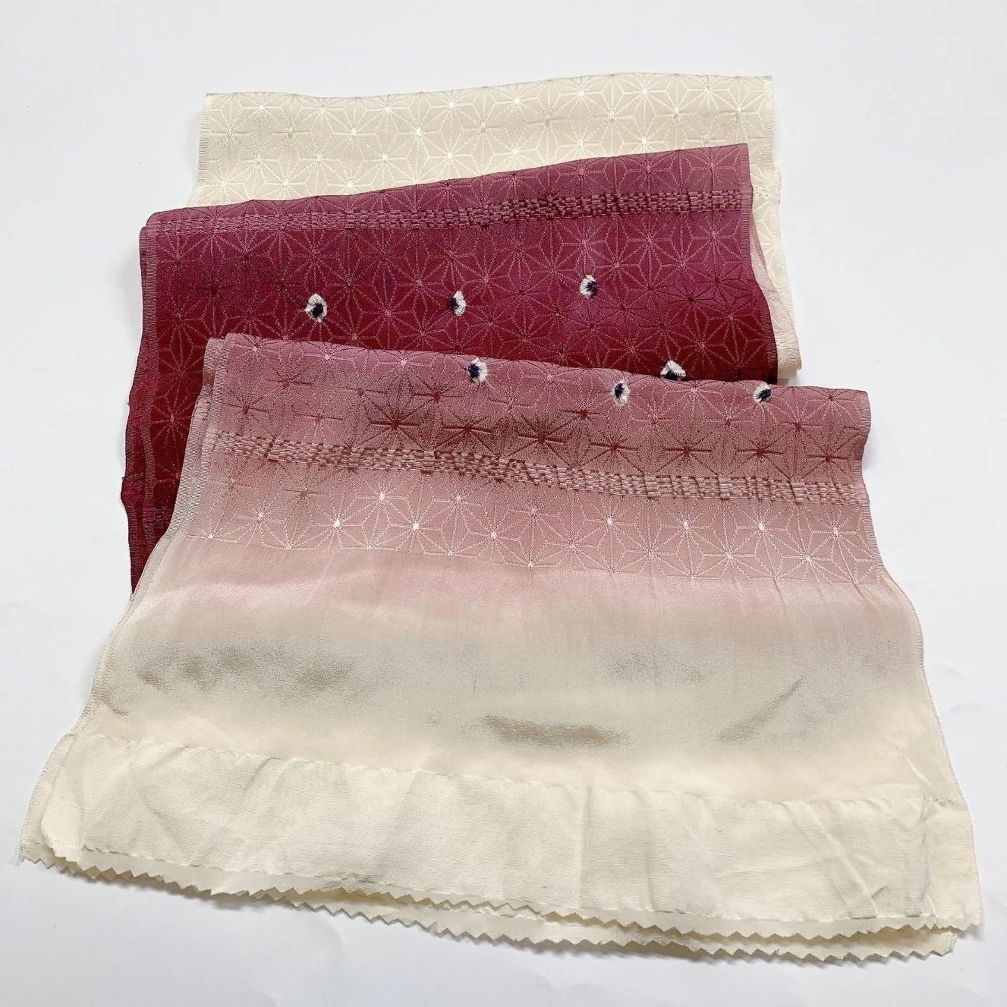 7385# Japanese Kimono Accessory Obiage and Obijime 2-piece Set Silk Shibori