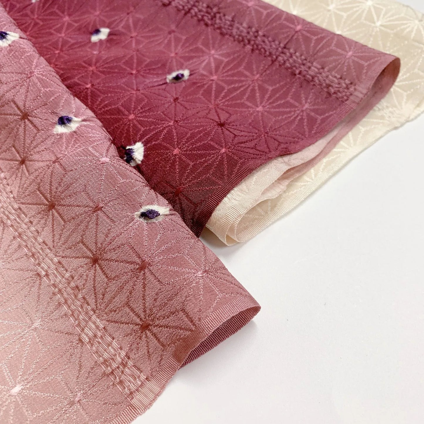 7385# Japanese Kimono Accessory Obiage and Obijime 2-piece Set Silk Shibori