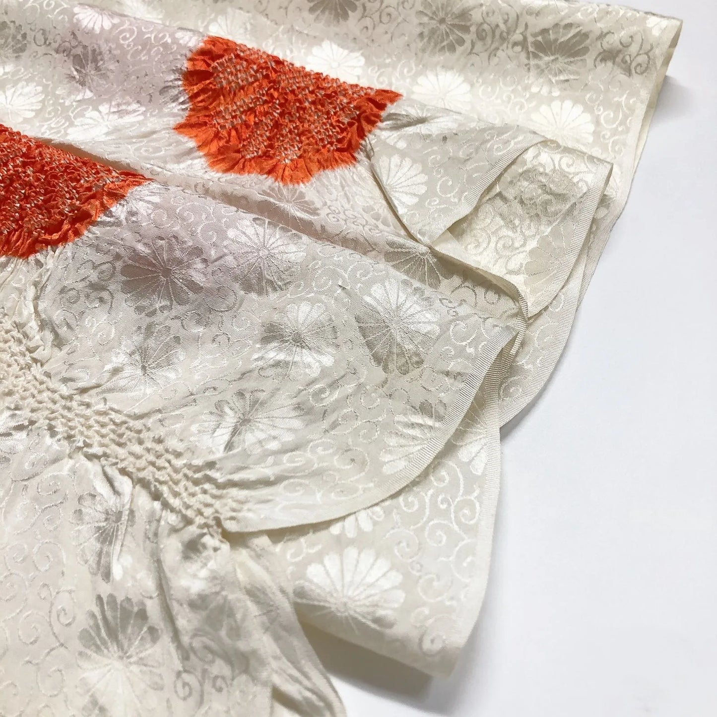 7391# Japanese Kimono Accessory Obiage and Obijime 2-piece Set Silk Shibori