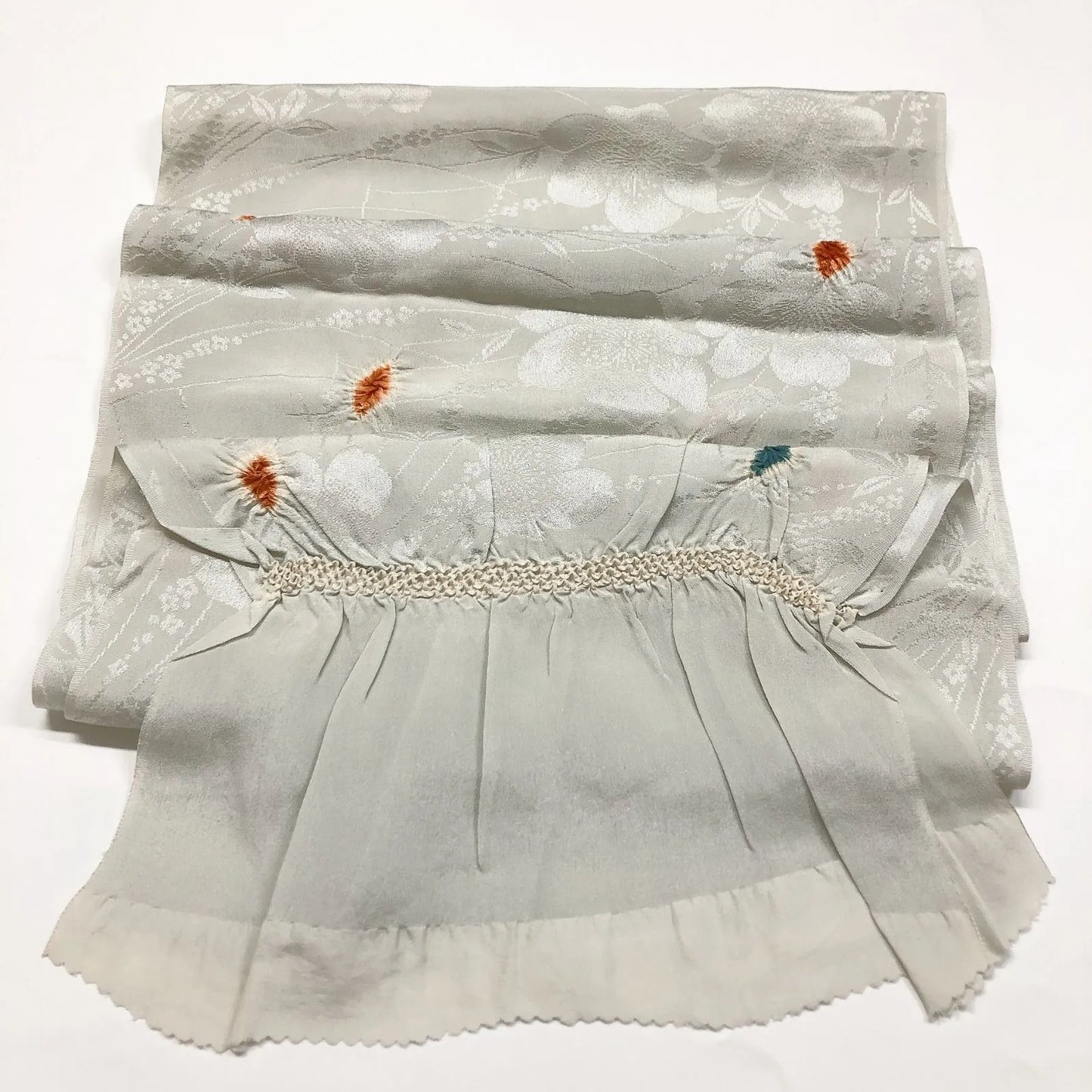 7392# Japanese Kimono Accessory Obiage and Obijime 2-piece Set Silk Shibori