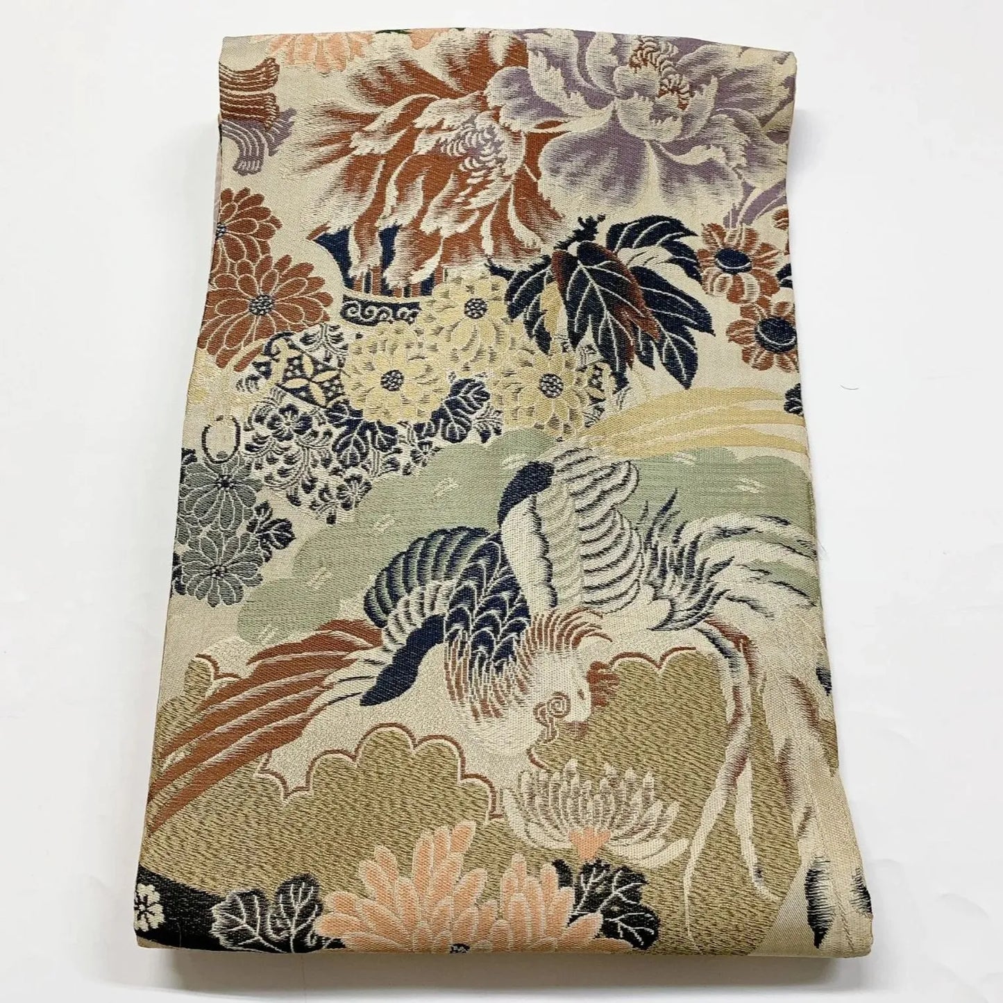 7379# Japanese Antique Nagoya Obi Belt Kimono Fabric Silk Traditional