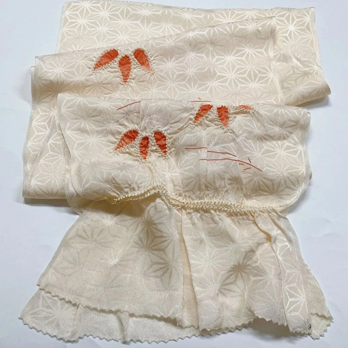 7381# Japanese Kimono Accessory Obiage and Obijime 2-piece Set Silk Shibori