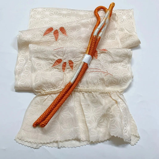 7381# Japanese Kimono Accessory Obiage and Obijime 2-piece Set Silk Shibori
