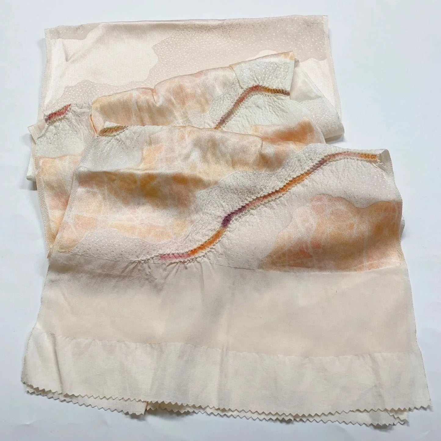 7382# Japanese Kimono Accessory Obiage and Obijime 2-piece Set Silk Shibori