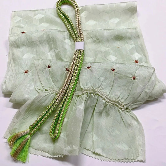 7384# Japanese Kimono Accessory Obiage and Obijime 2-piece Set Silk Shibori