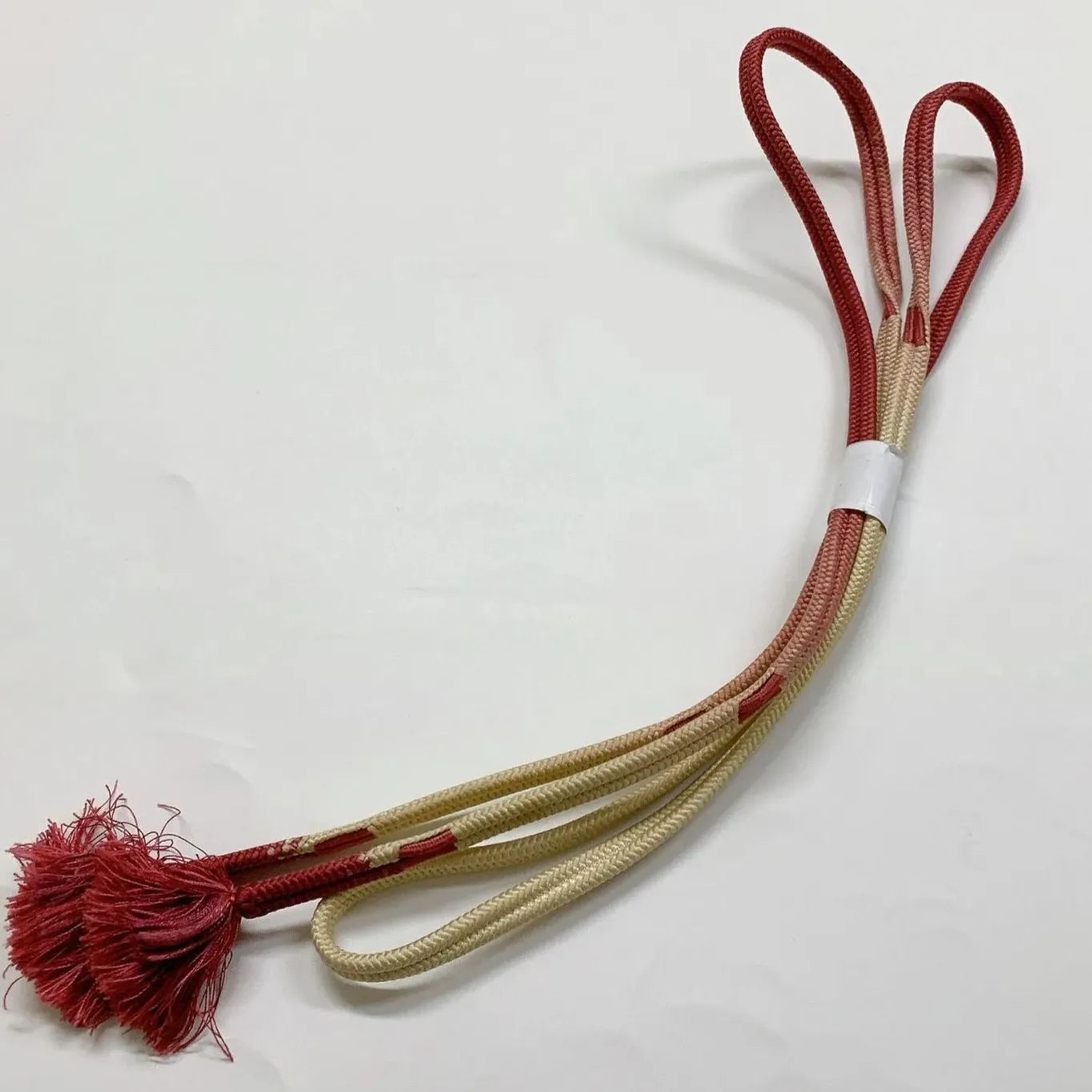 7385# Japanese Kimono Accessory Obiage and Obijime 2-piece Set Silk Shibori