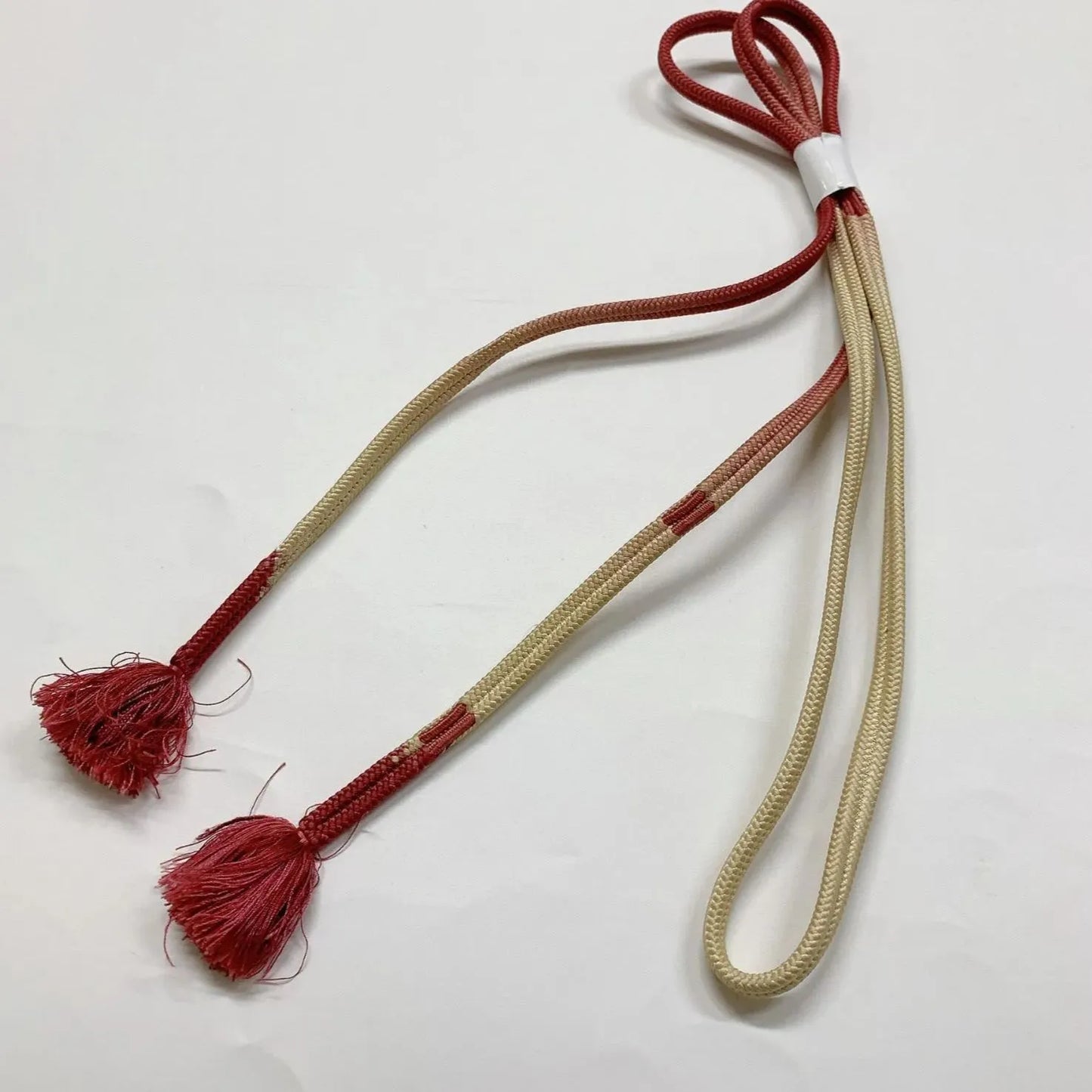 7385# Japanese Kimono Accessory Obiage and Obijime 2-piece Set Silk Shibori