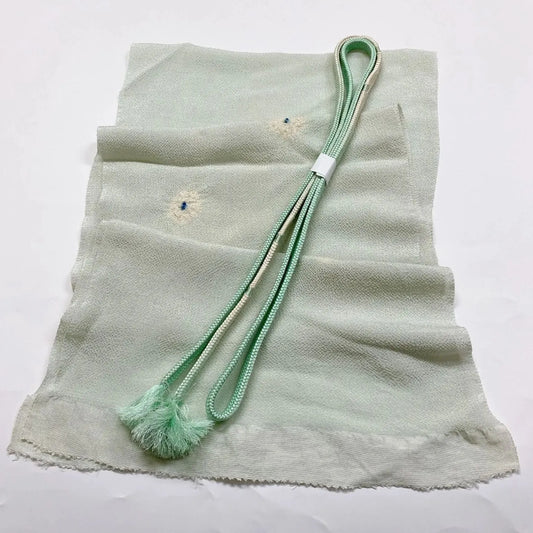 7387# Japanese Kimono Accessory Obiage and Obijime 2-piece Set Silk Shibori