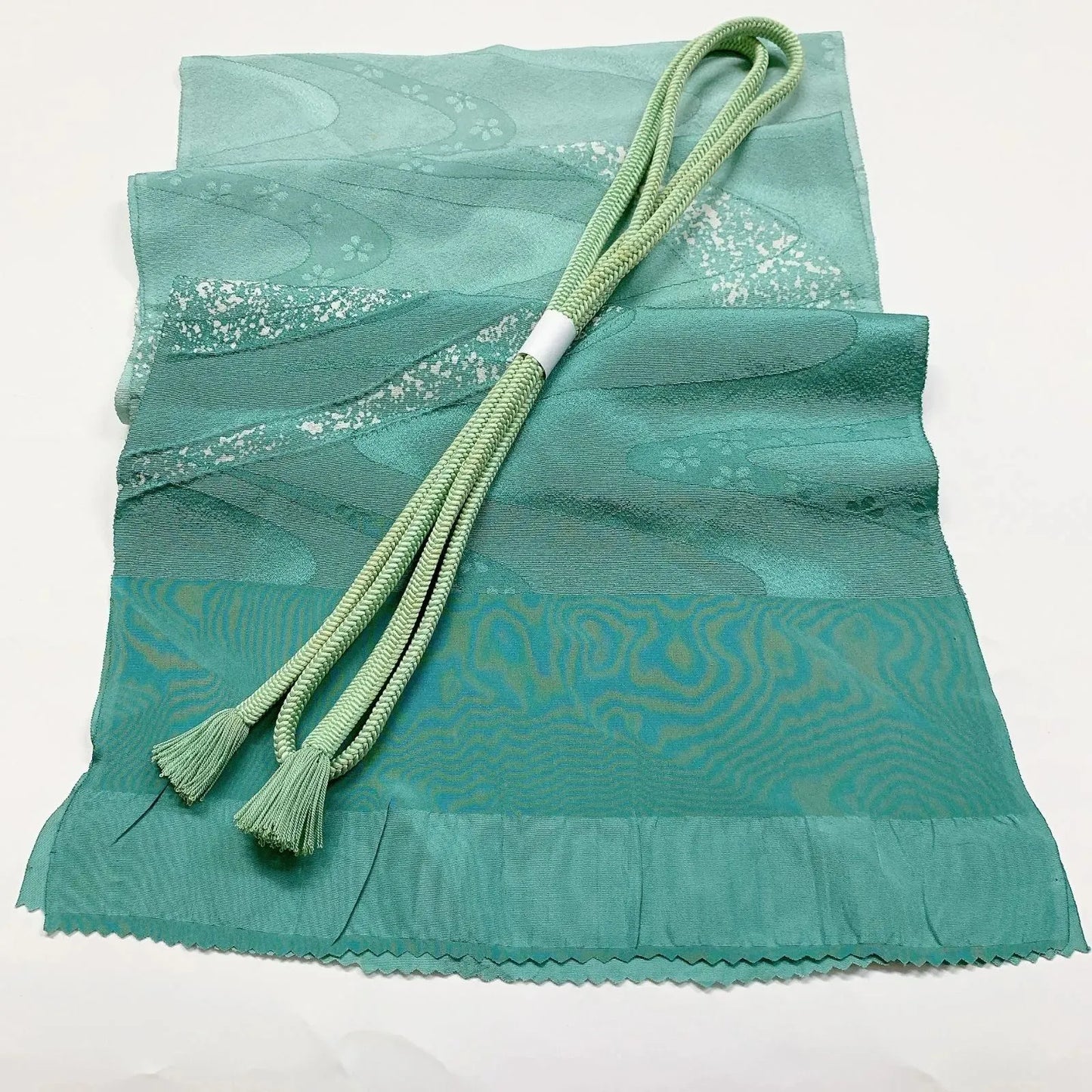 7388# Japanese Kimono Accessory Vintage Obiage and Obijime 2-piece Set Silk