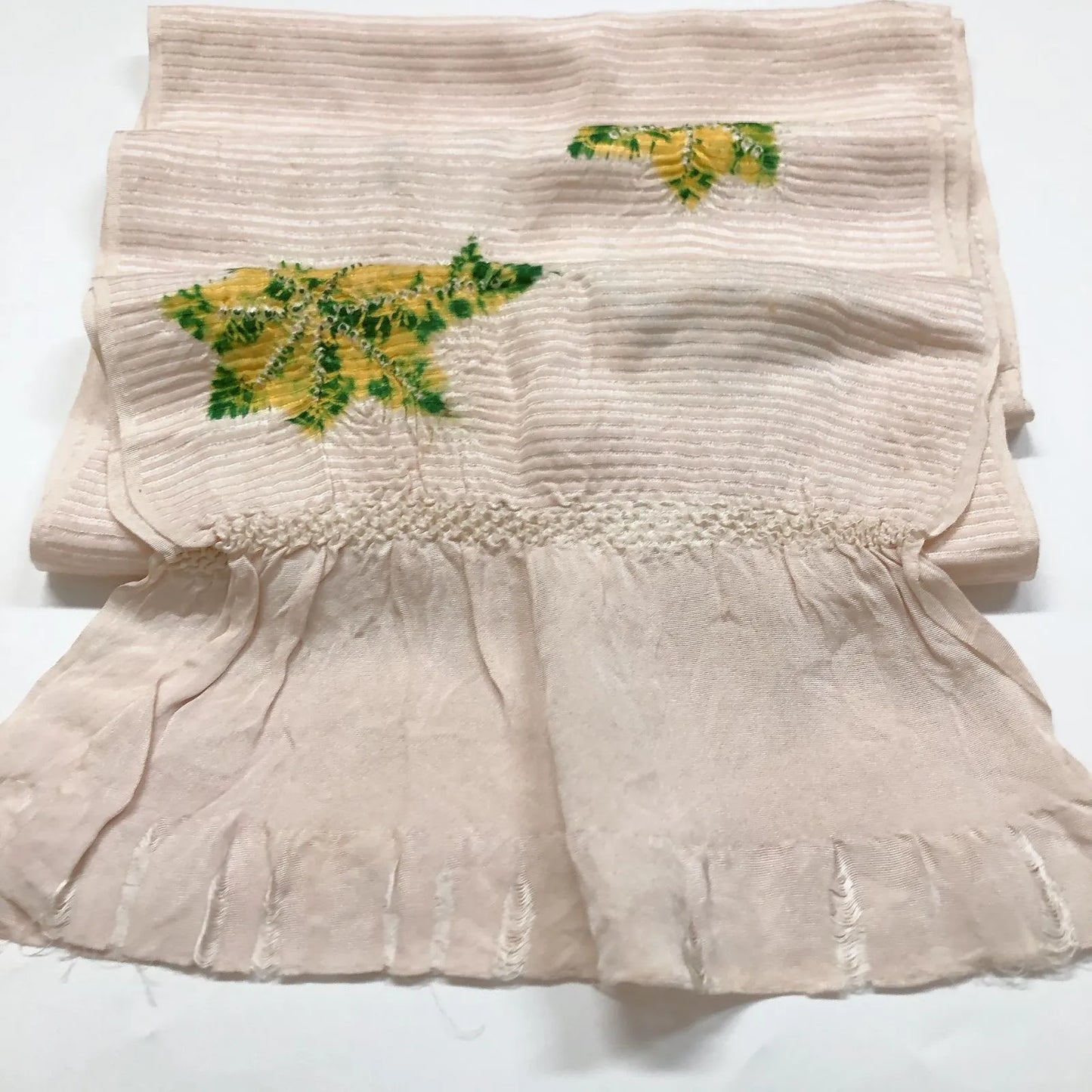 7398# Japanese Kimono Accessory Obiage and Obijime 2-piece Set Silk Shibori