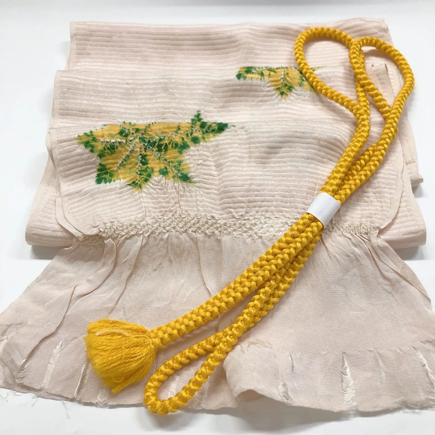 7398# Japanese Kimono Accessory Obiage and Obijime 2-piece Set Silk Shibori