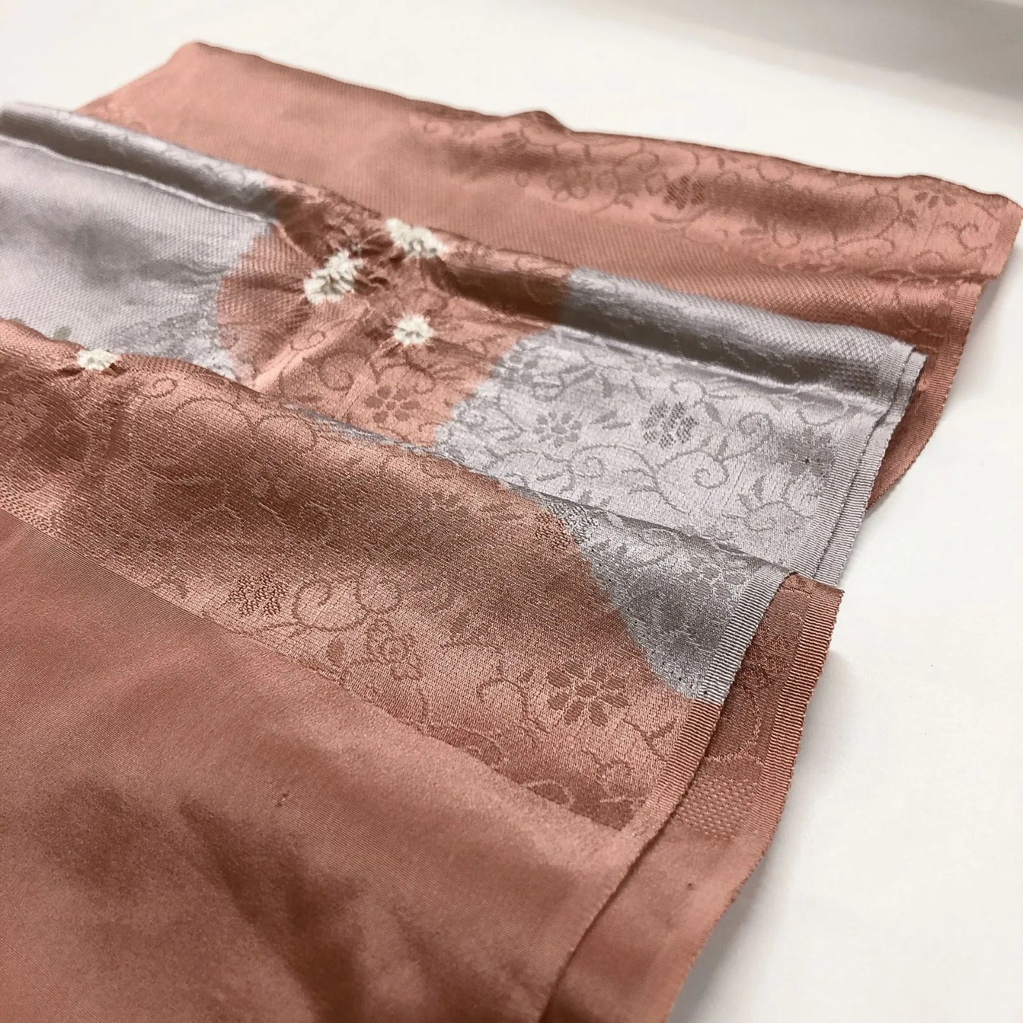7402# Japanese Kimono Accessory Vintage Obiage and Obijime 2-piece Set Silk