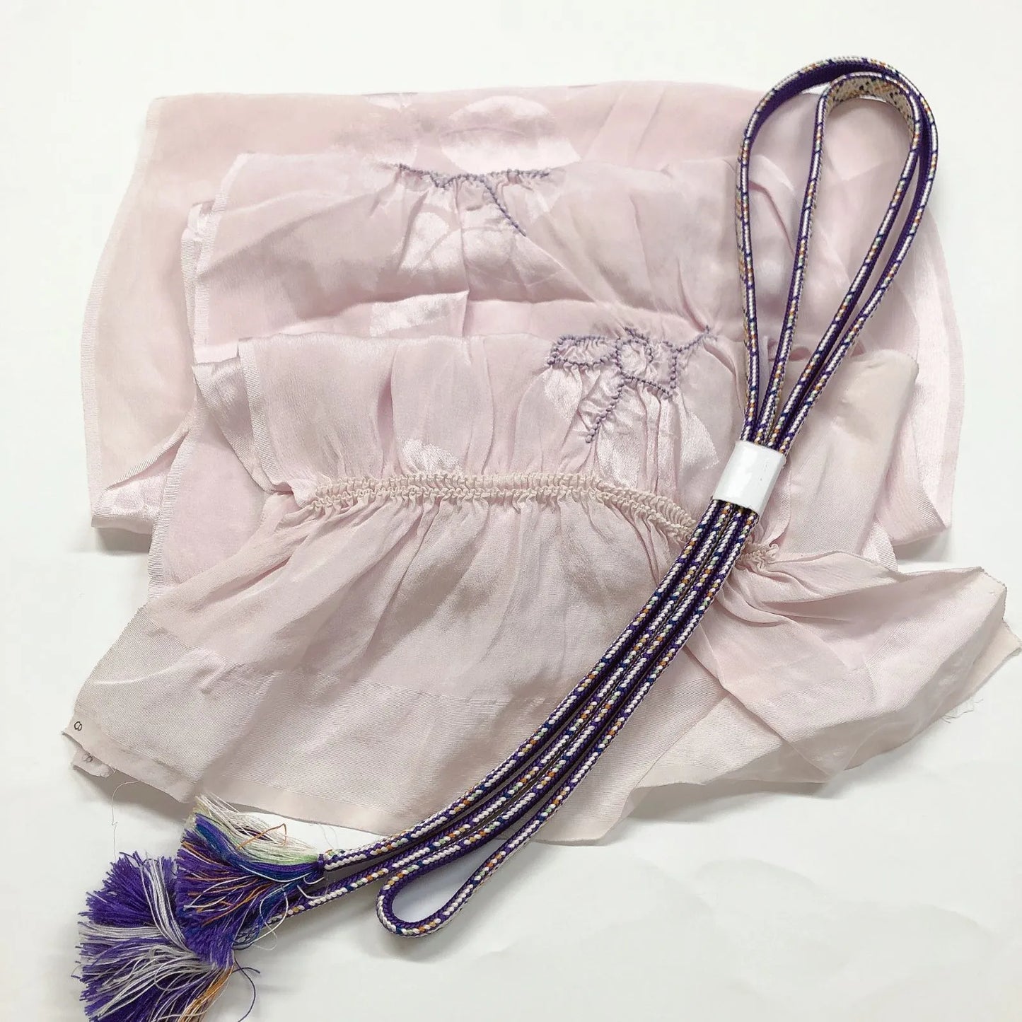 7403# Japanese Kimono Accessory Obiage and Obijime 2-piece Set Silk Shibori
