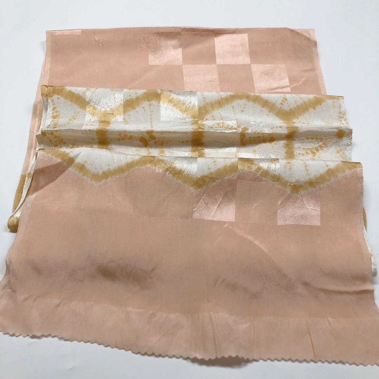 7404# Japanese Kimono Accessory Vintage Obiage and Obijime 2-piece Set Silk