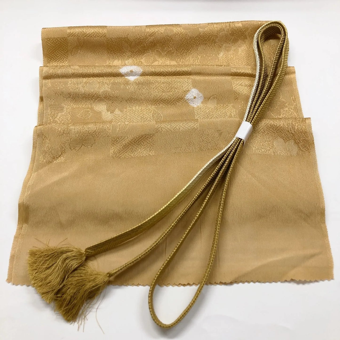7406# Japanese Kimono Accessory Vintage Obiage and Obijime 2-piece Set Silk