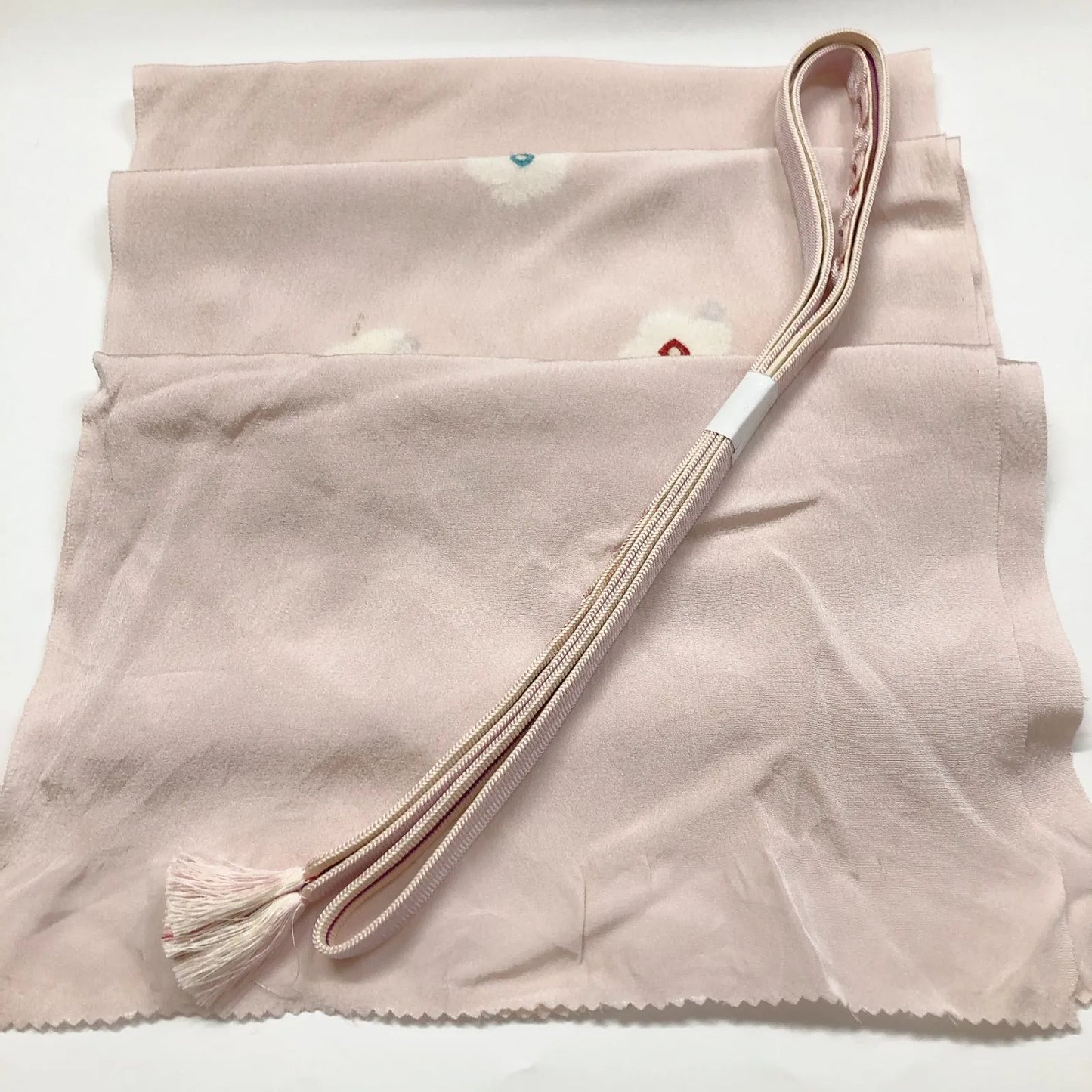 7407# Japanese Kimono Accessory Obiage and Obijime 2-piece Set Silk Shibori
