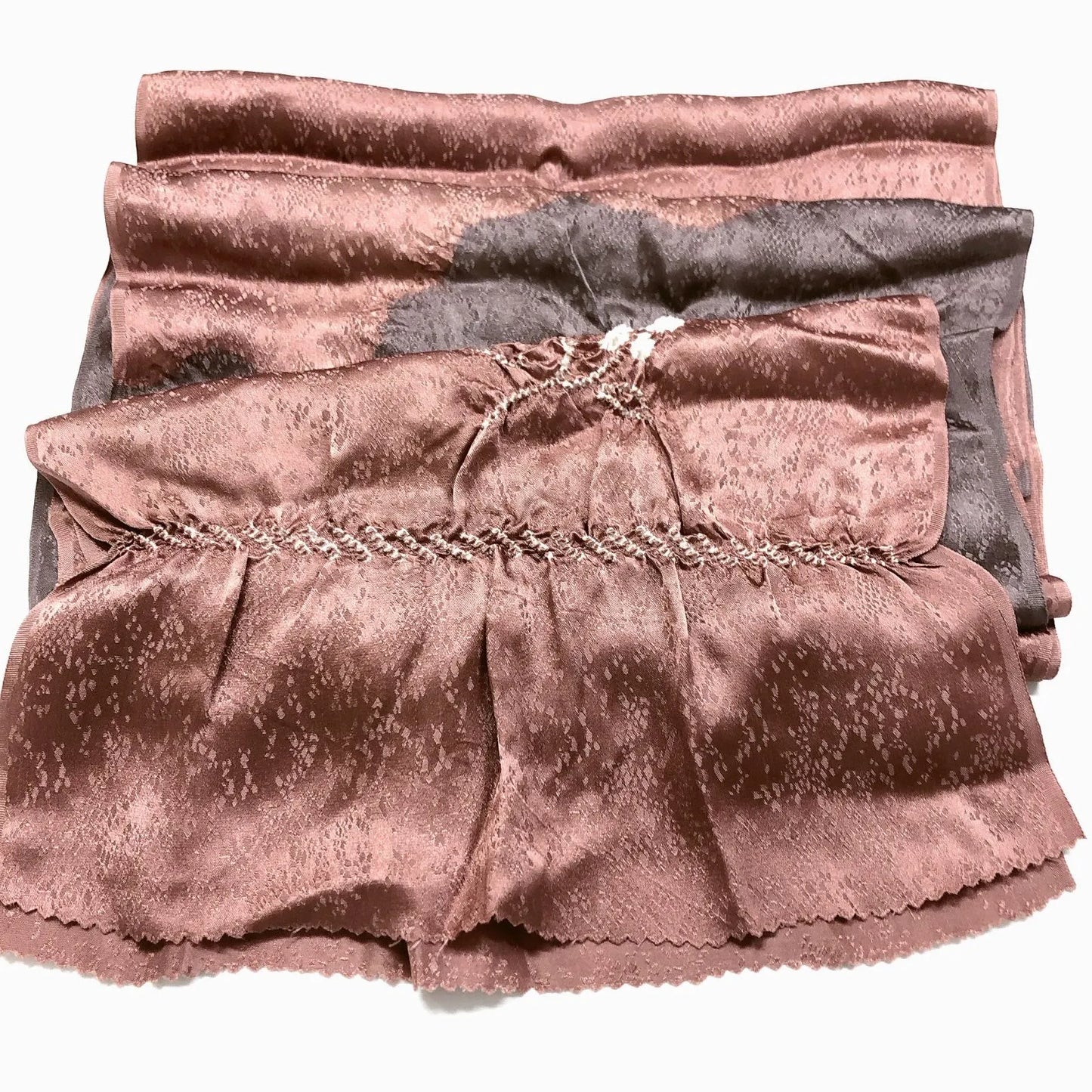 7409# Japanese Kimono Accessory Obiage and Obijime 2-piece Set Silk Shibori
