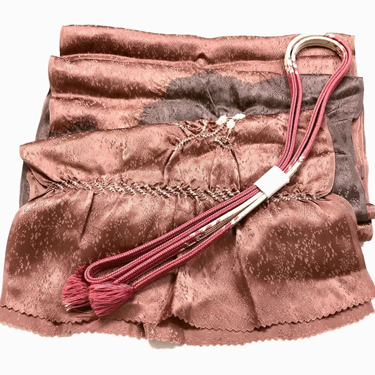 7409# Japanese Kimono Accessory Obiage and Obijime 2-piece Set Silk Shibori
