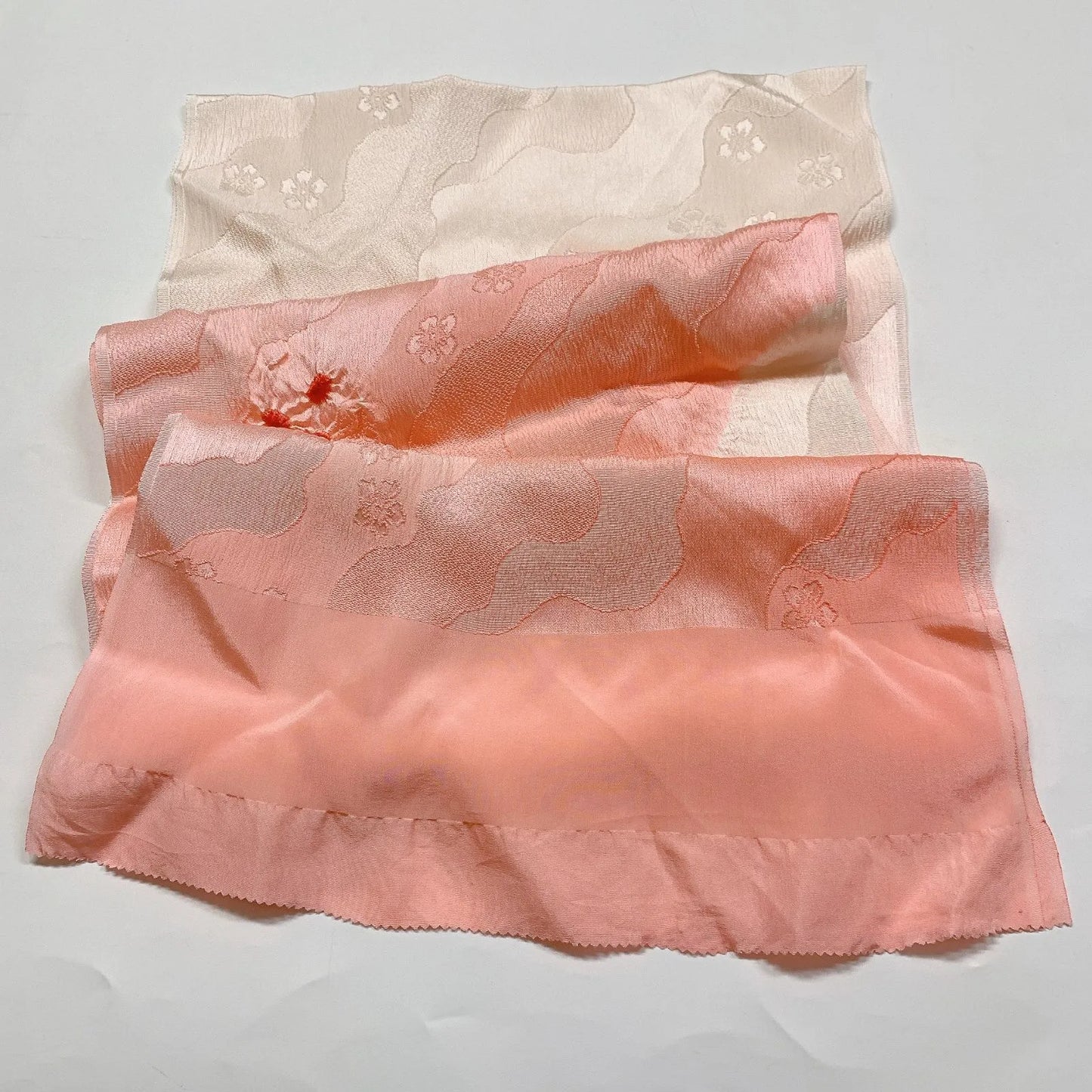 7418# Japanese Kimono Accessory Obiage and Obijime 2-piece Set Silk Shibori