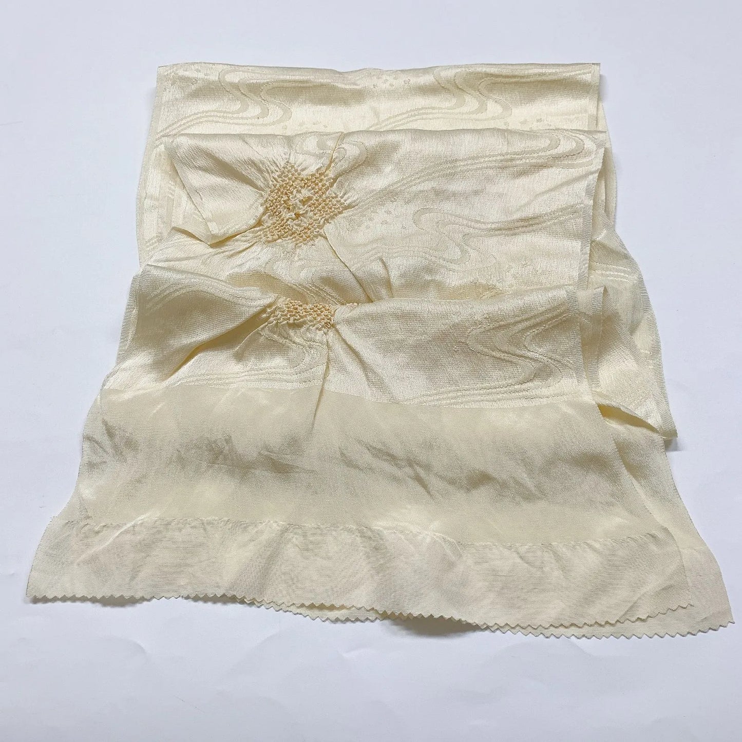 7424# Japanese Kimono Accessory Obiage and Obijime 2-piece Set Silk Shibori