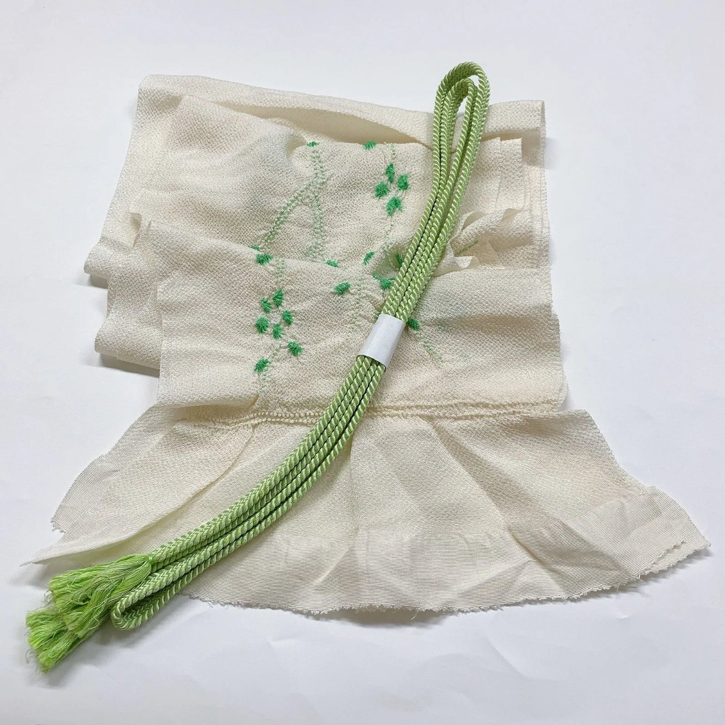 7428# Japanese Kimono Accessory Obiage and Obijime 2-piece Set Silk Shibori